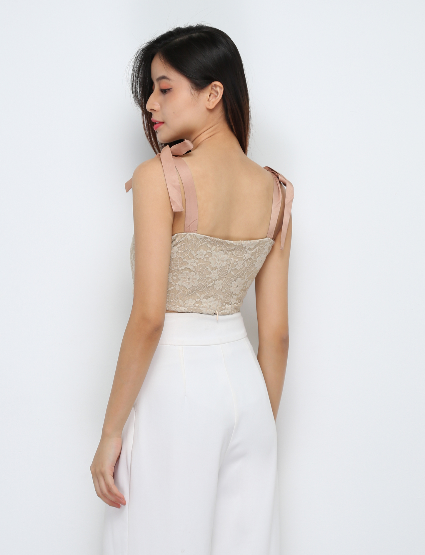 Tie Up Strap With Lace top 29453