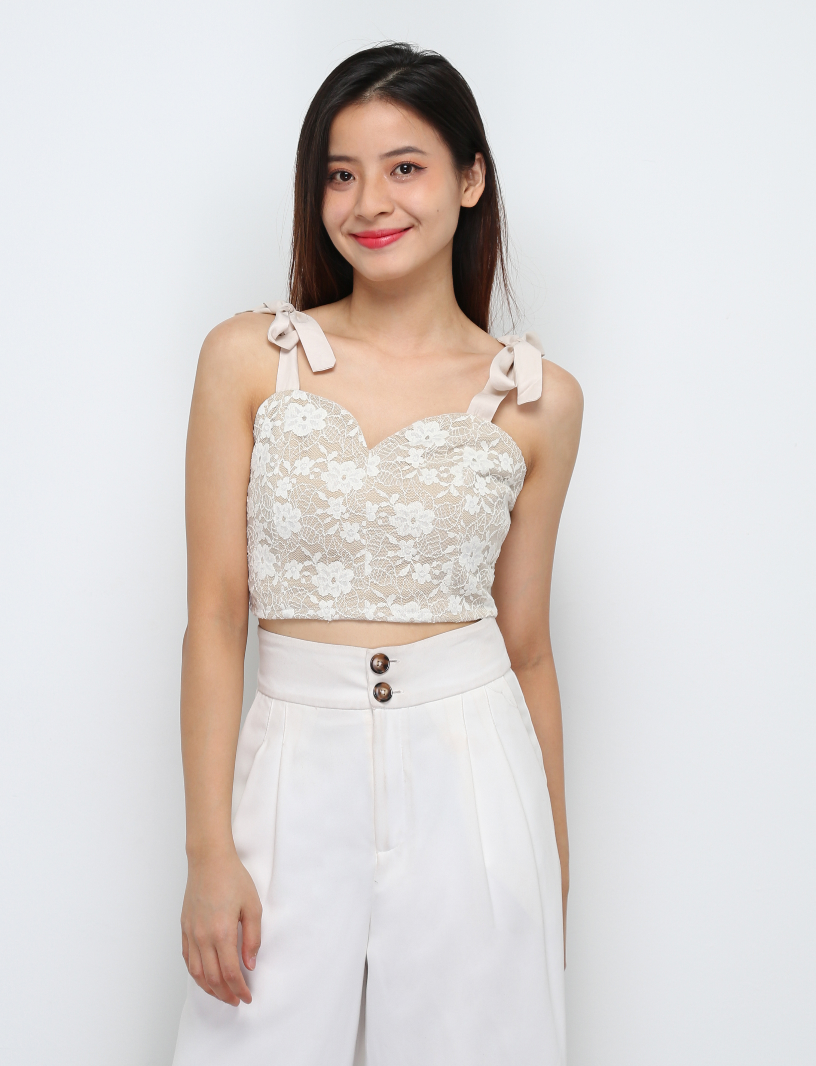 Tie Up Strap With Lace top 29453