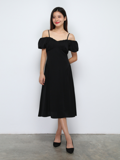 Puff Sleeve With Strap Dress 29455