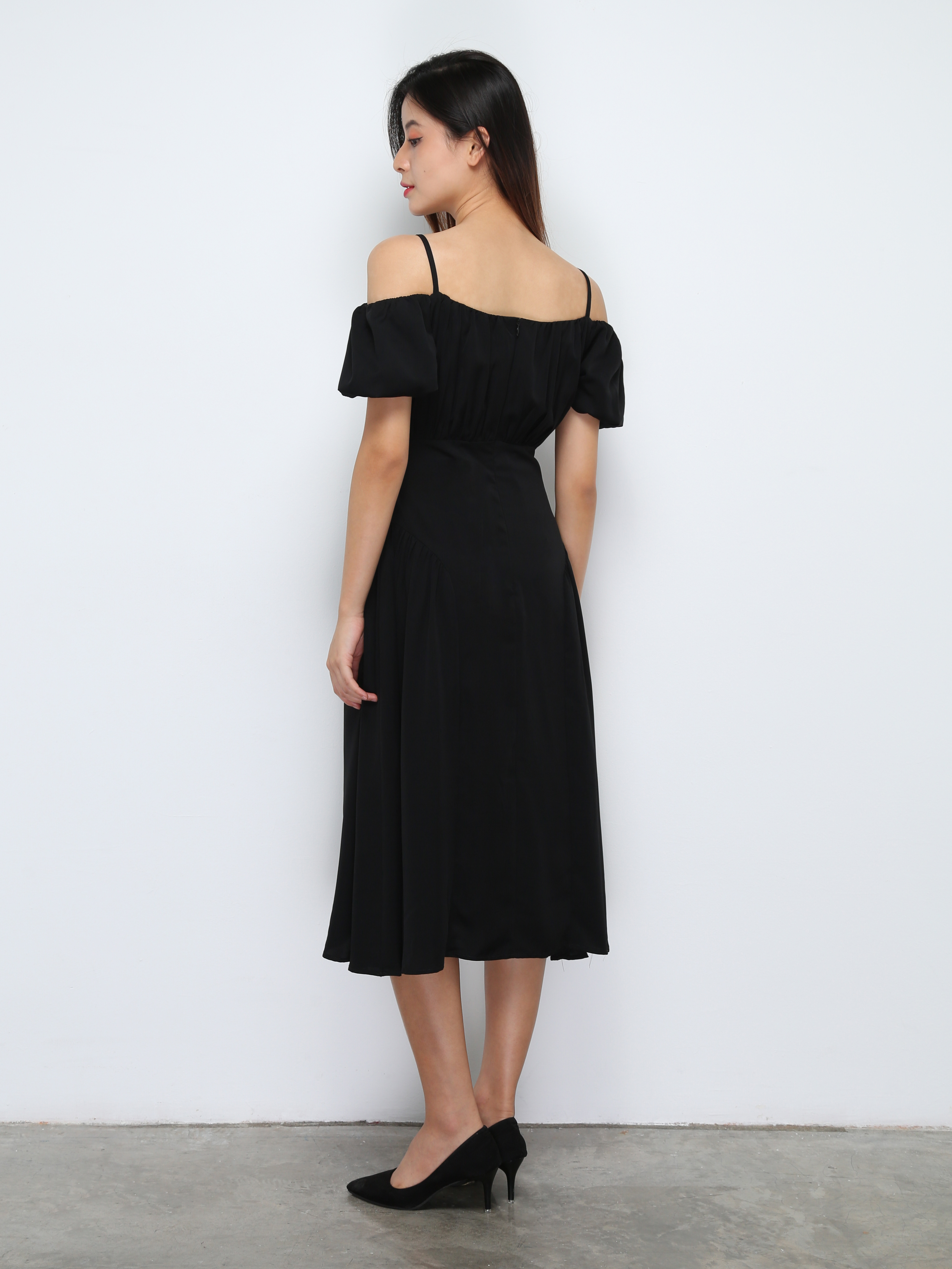 Puff Sleeve With Strap Dress 29455