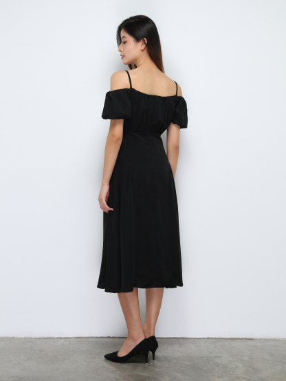 Puff Sleeve With Strap Dress 29455
