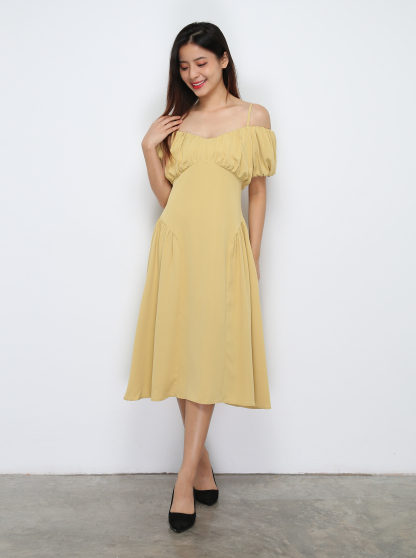 Puff Sleeve With Strap Dress 29455