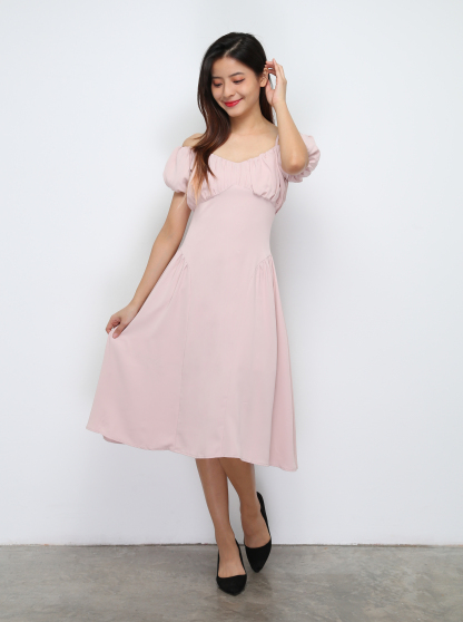 Puff Sleeve With Strap Dress 29455