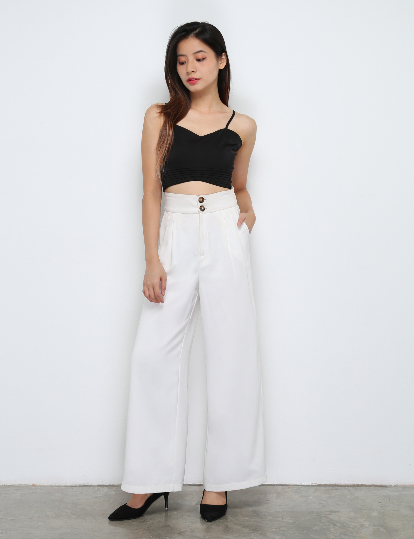 Waist Pleated Sleeveless Top 29458