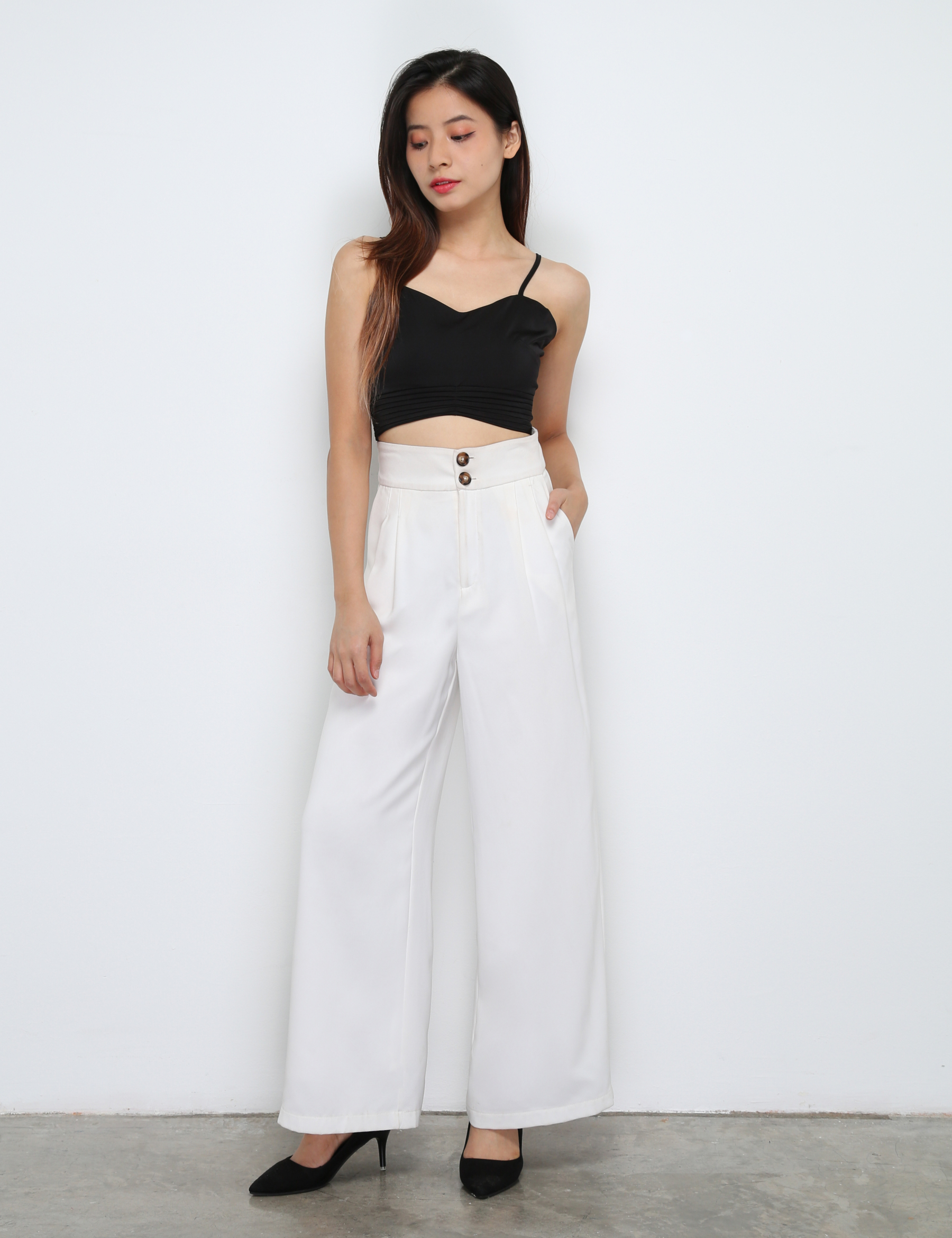 Waist Pleated Sleeveless Top 29458