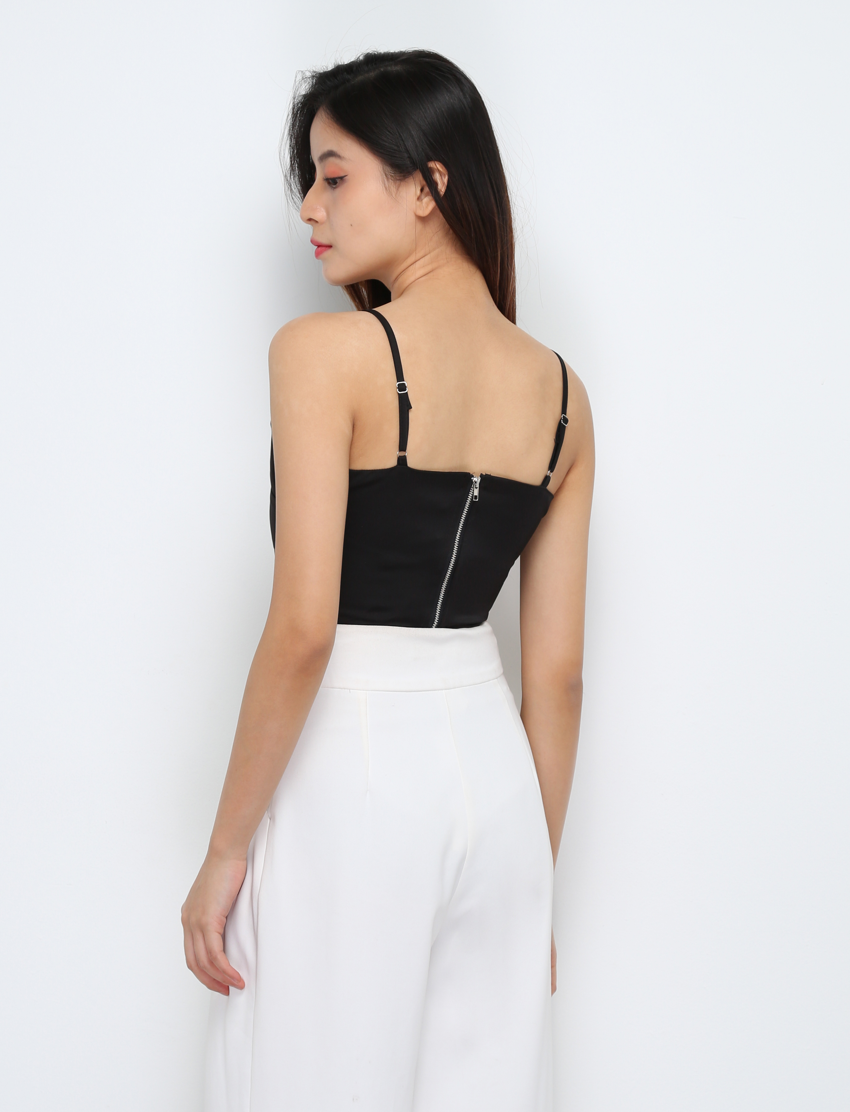 Waist Pleated Sleeveless Top 29458
