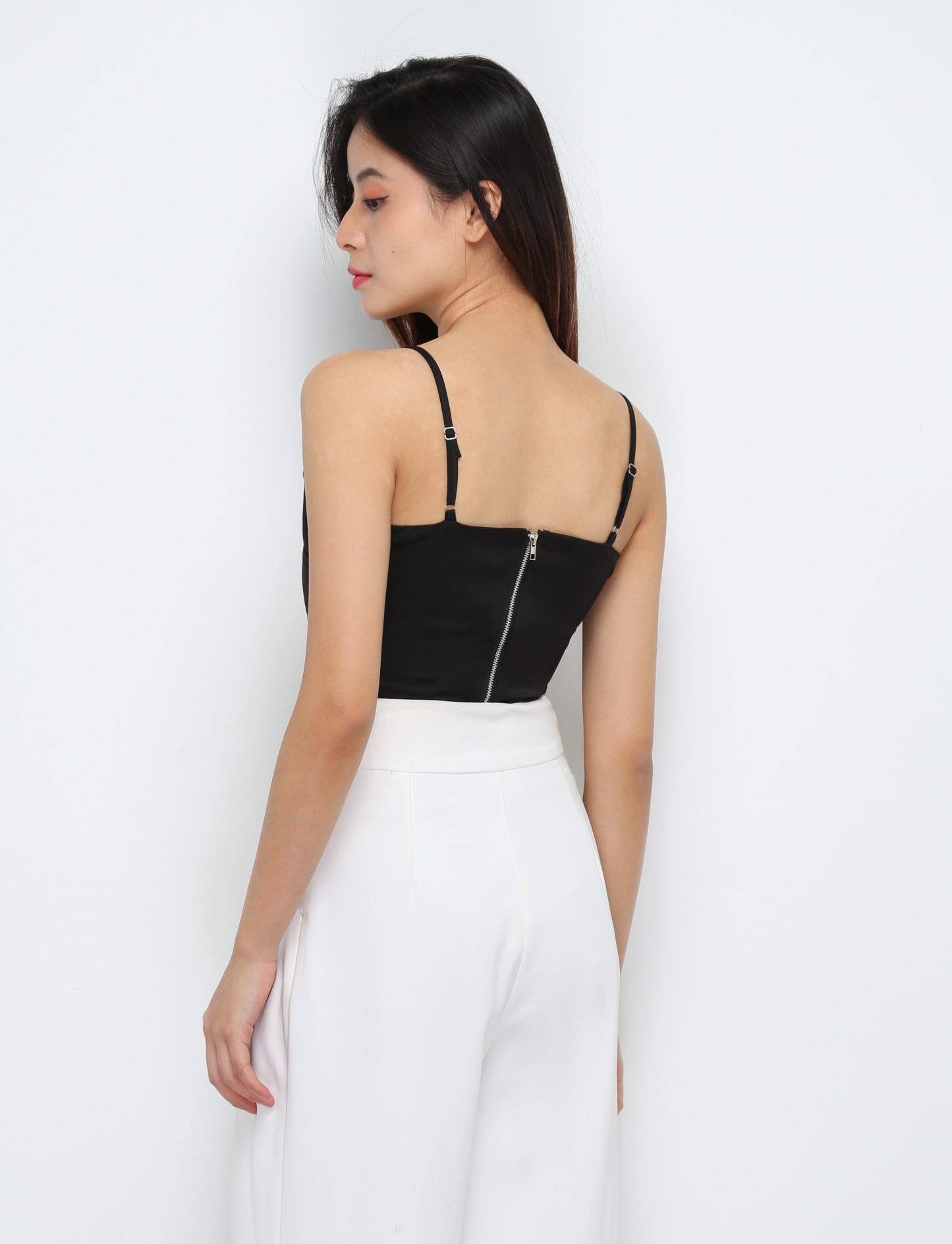 Waist Pleated Sleeveless Top 29458