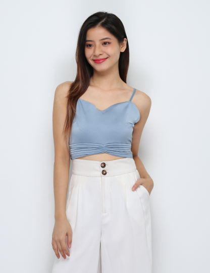 Waist Pleated Sleeveless Top 29458