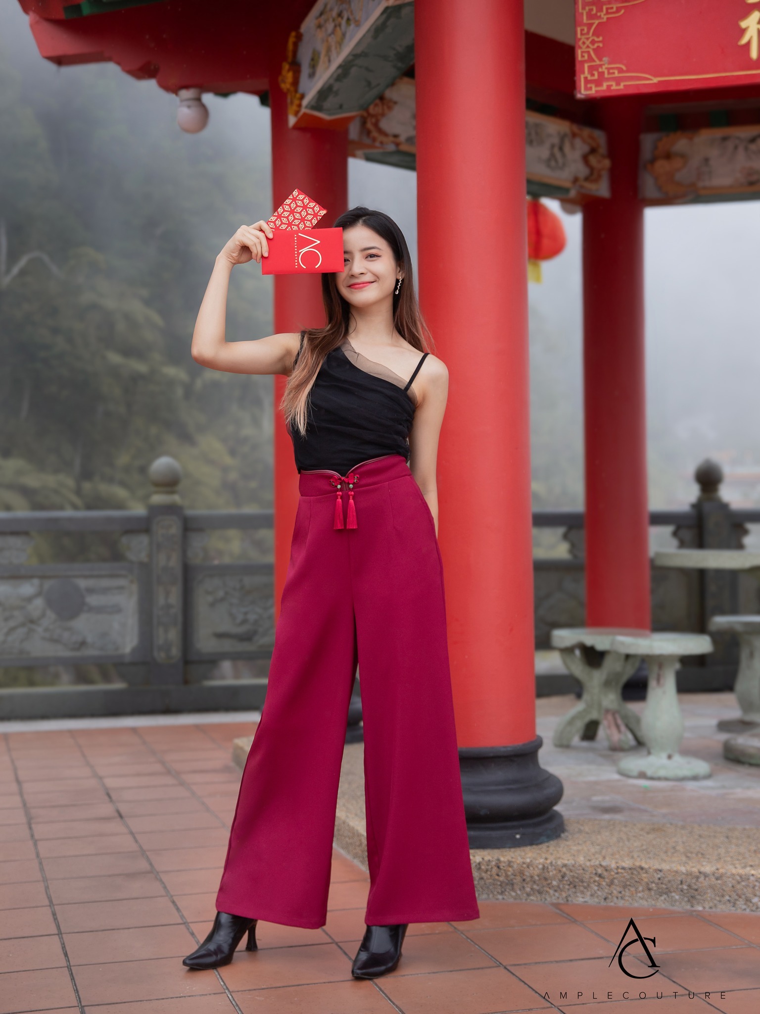 Chinese Button Decorative Long Pants AC507