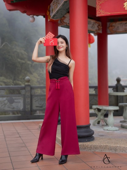 Chinese Button Decorative Long Pants AC507