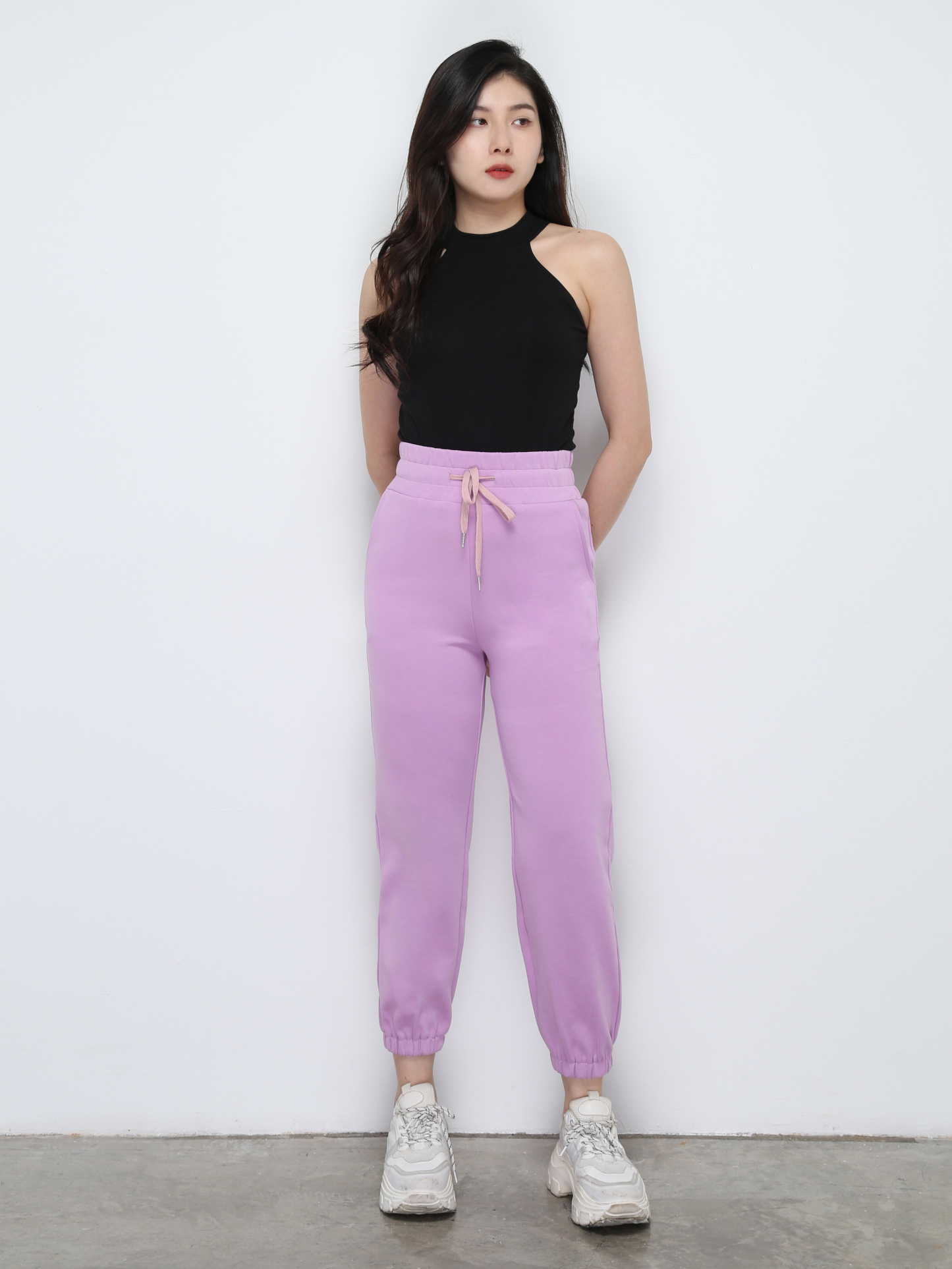 Front Pocket Drawstring Waist Long Pant 29510 (PREORDER)