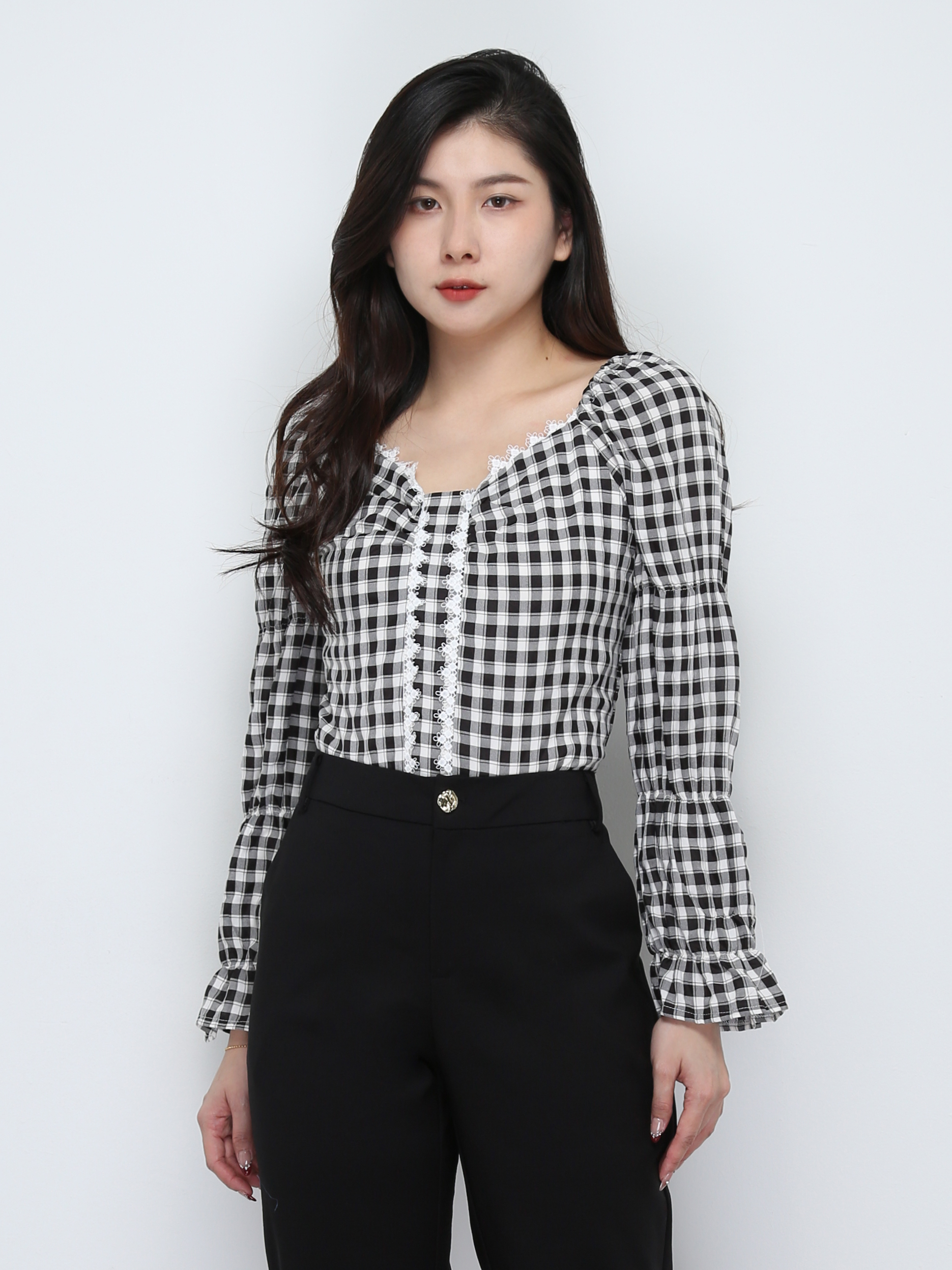Checker Long Sleeve Top 29562