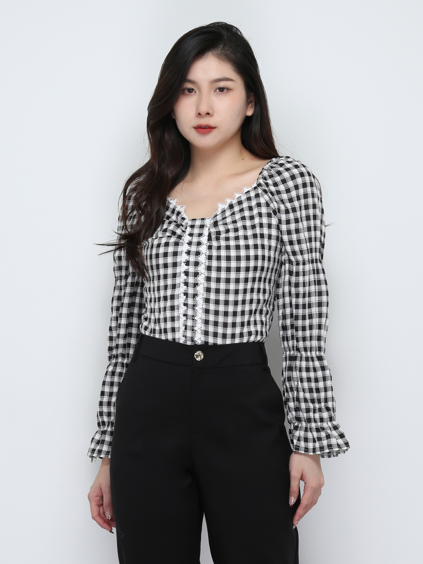 Checker Long Sleeve Top 29562