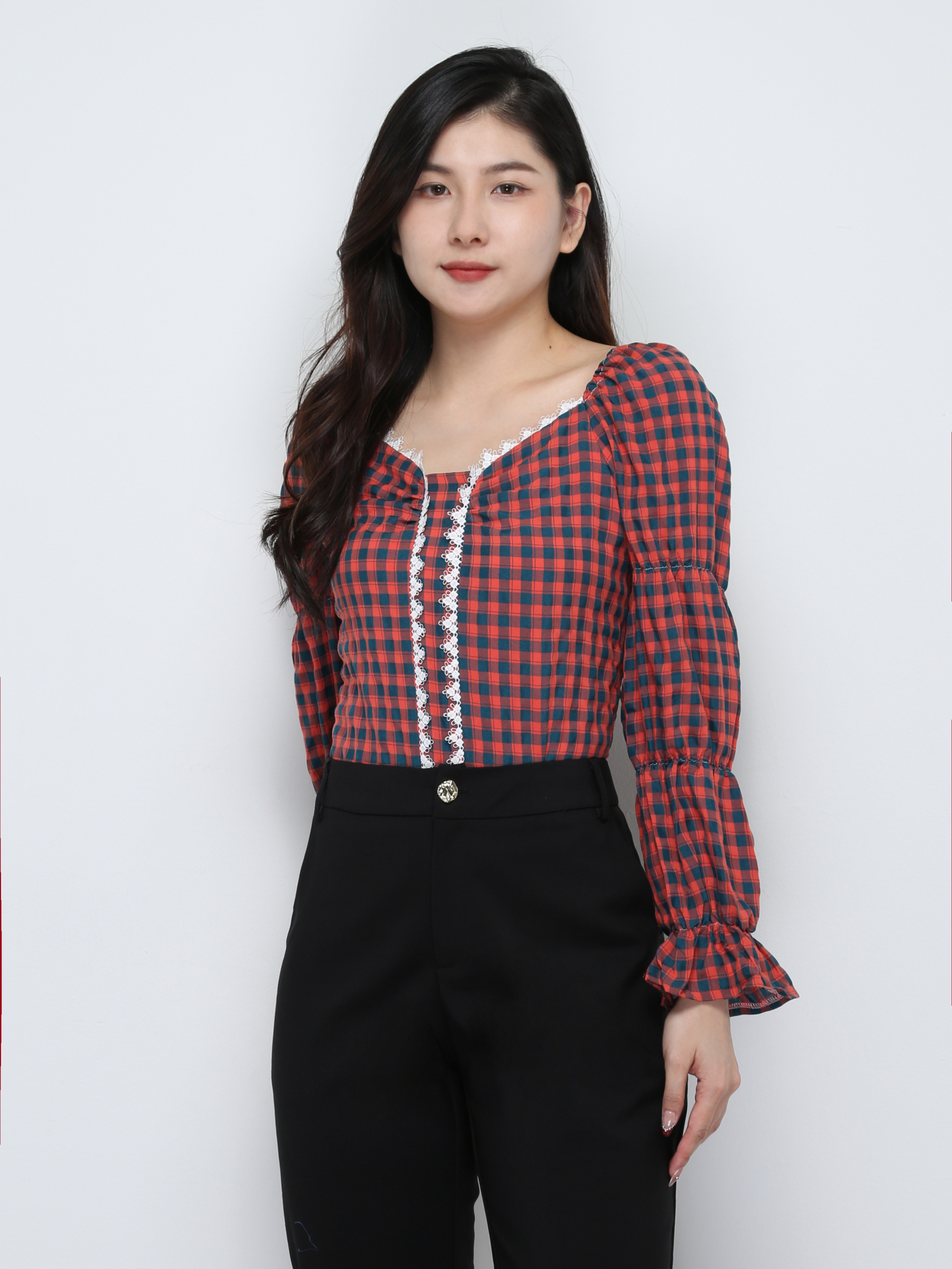 Checker Long Sleeve Top 29562