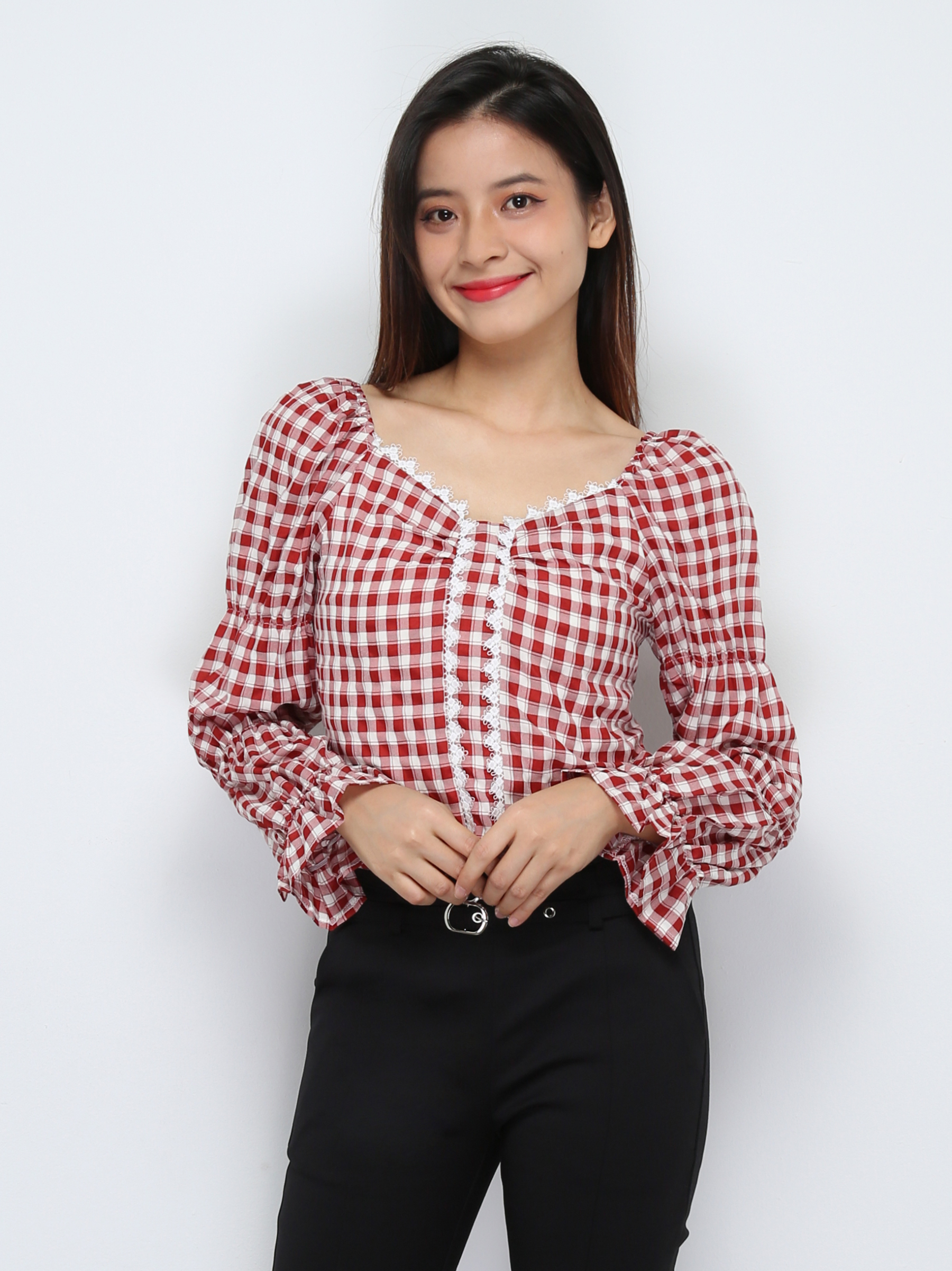 Checker Long Sleeve Top 29562