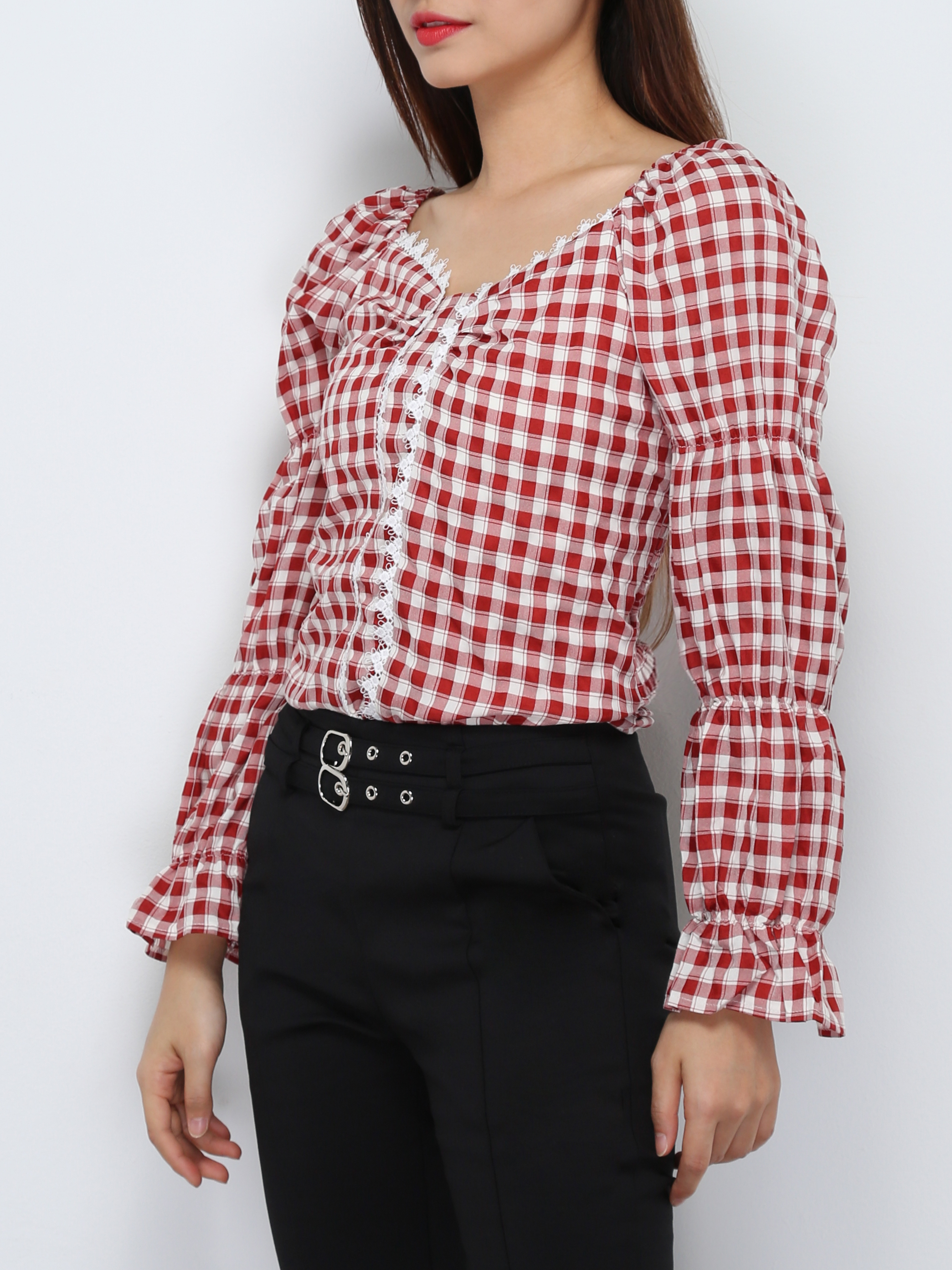 Checker Long Sleeve Top 29562