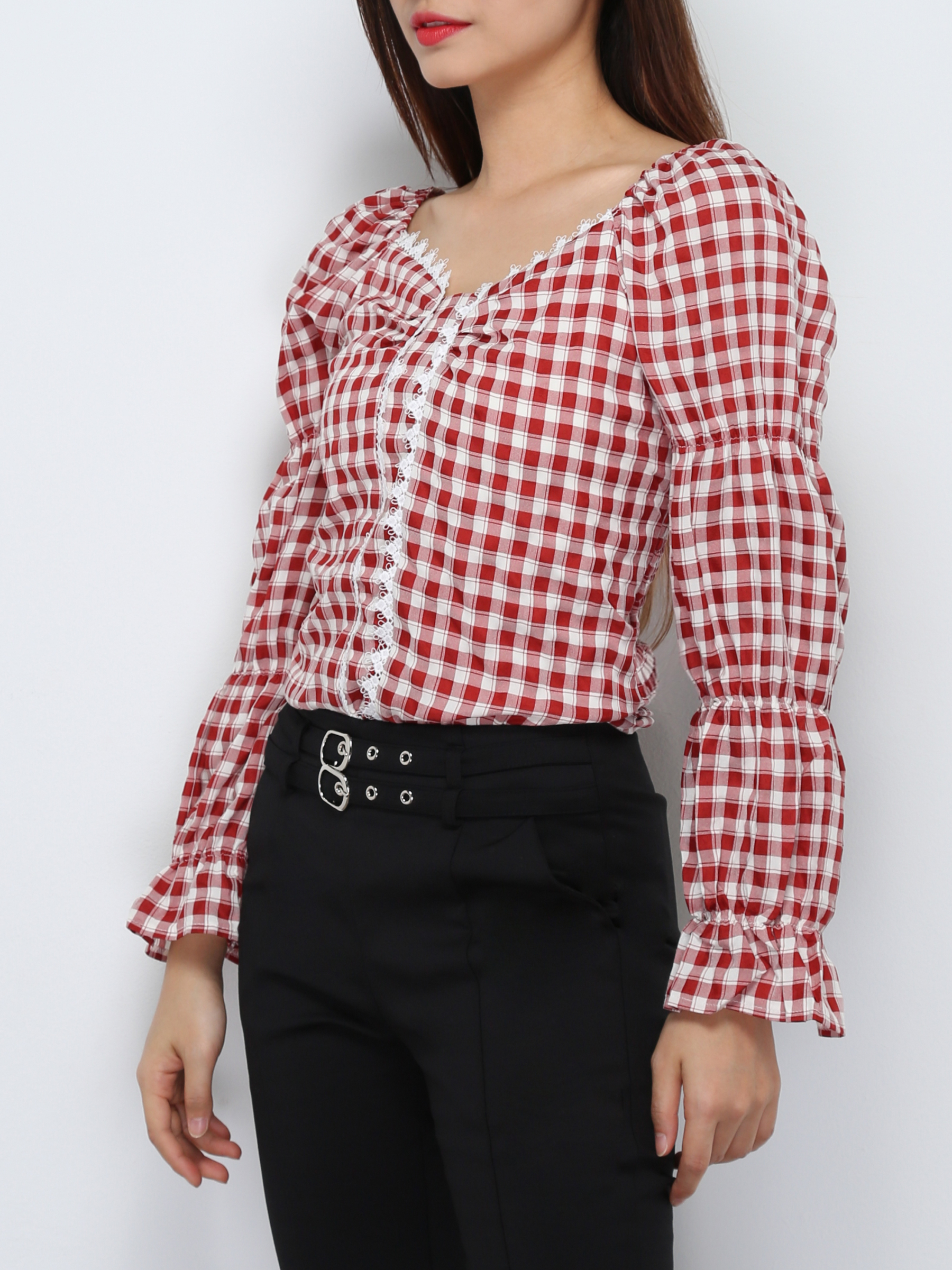 Checker Long Sleeve Top 29562