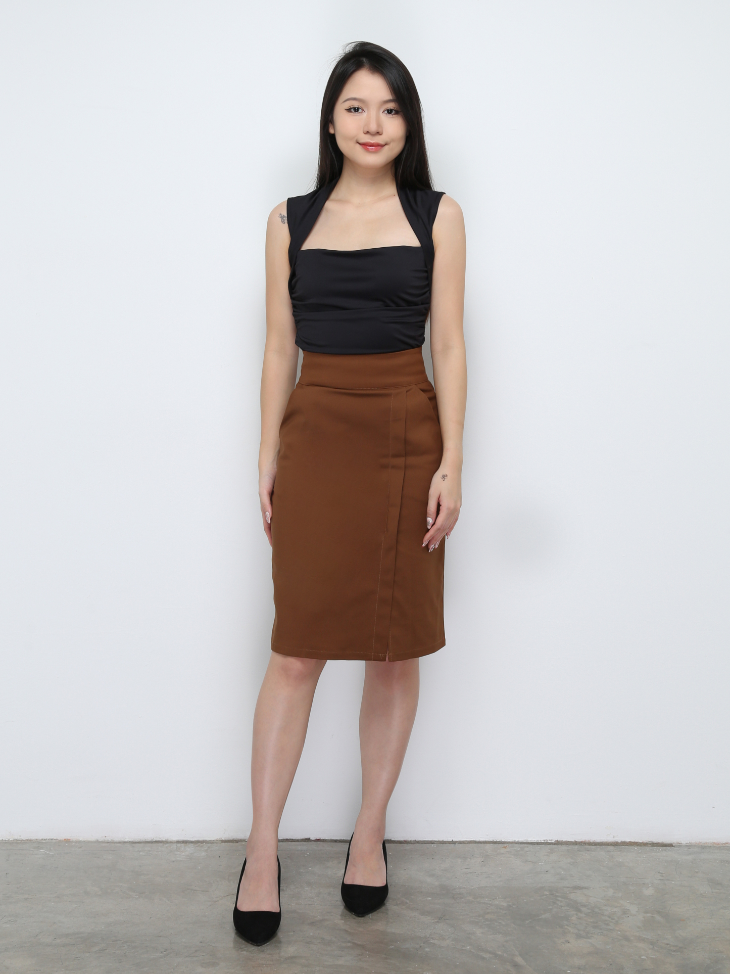 Sleeveless Side Pleated Top 29652