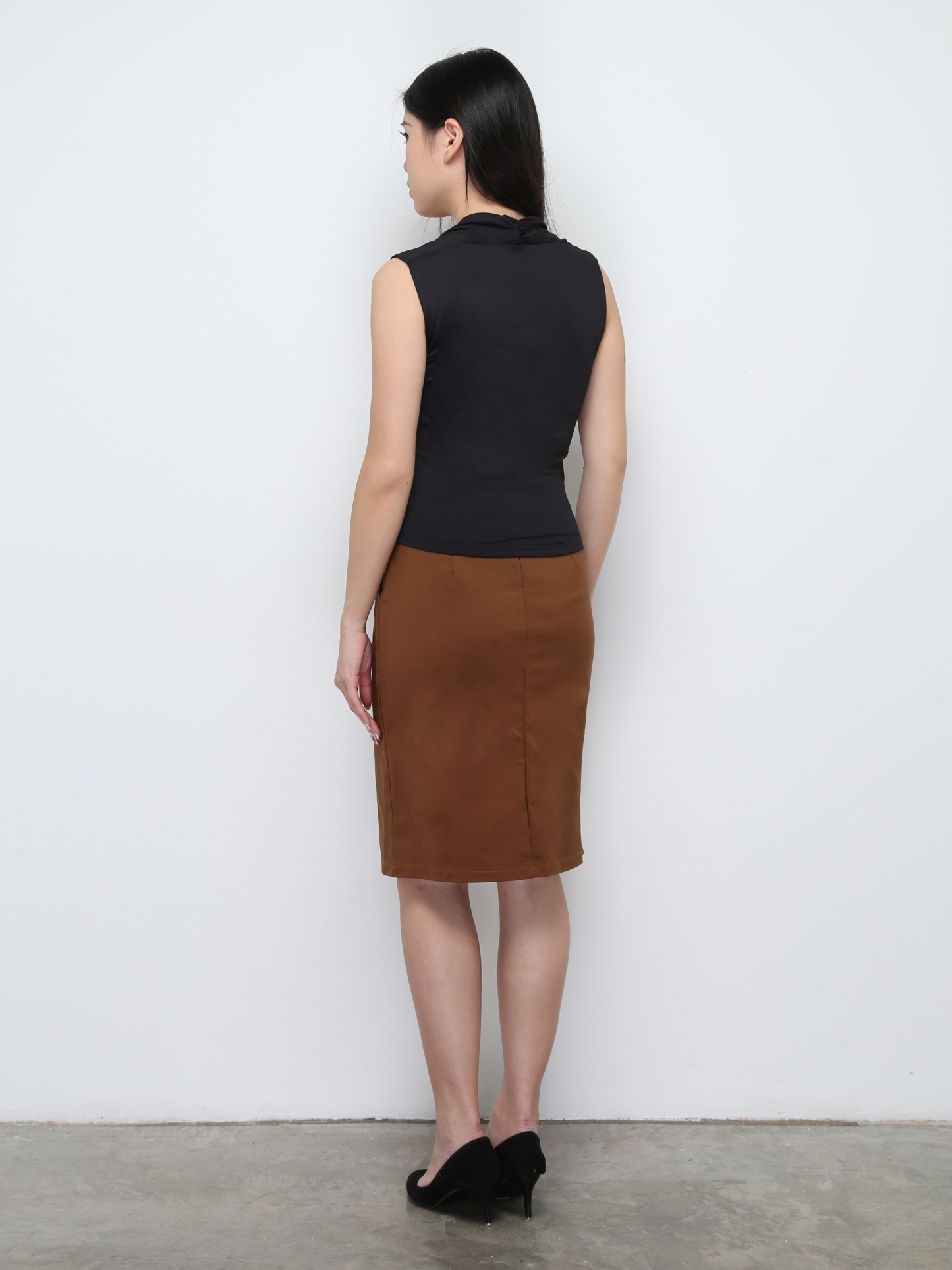 Sleeveless Side Pleated Top 29652