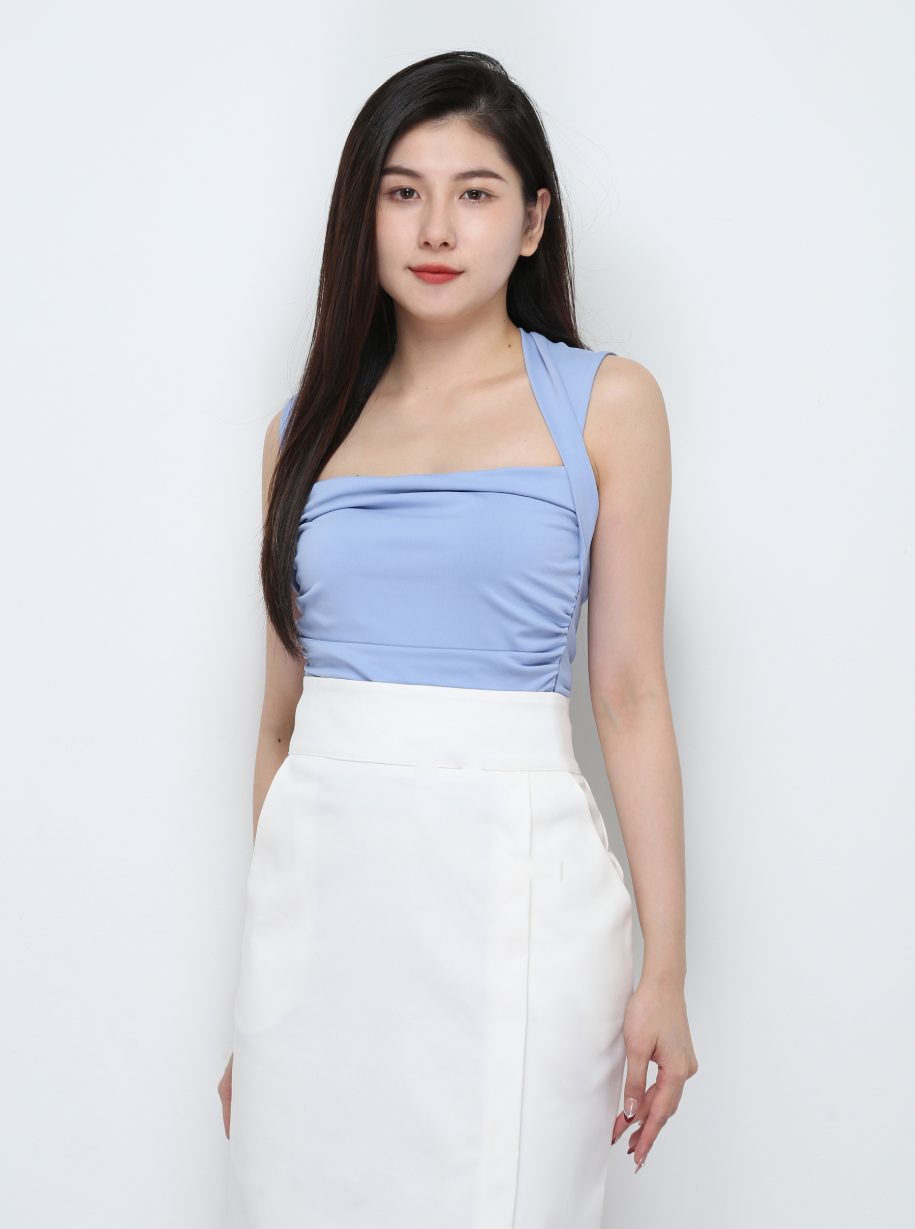 Sleeveless Side Pleated Top 29652