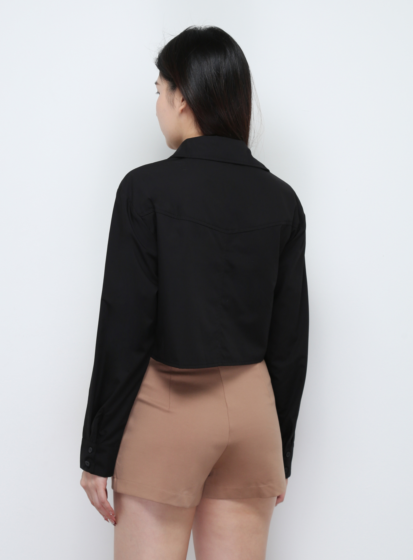 High Waist Front Zip Short Pants 29660