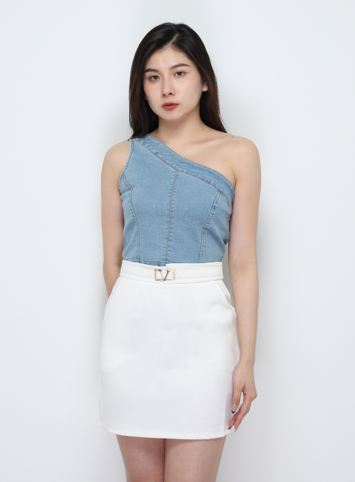 Sloping Denim Top 29680