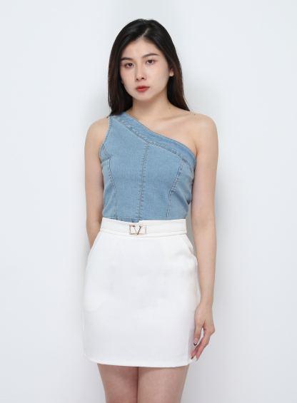 Sloping Denim Top 29680