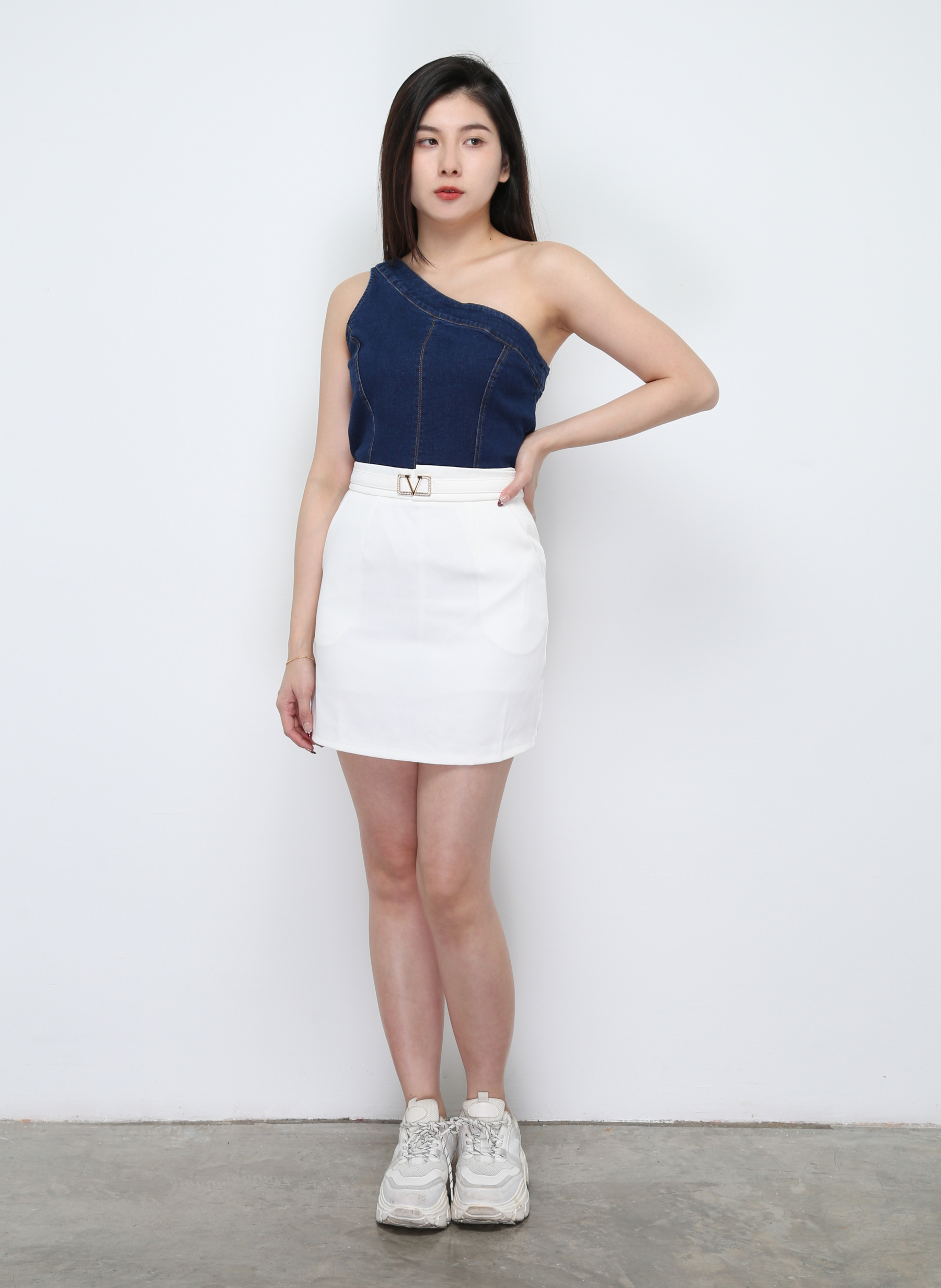 Sloping Denim Top 29680