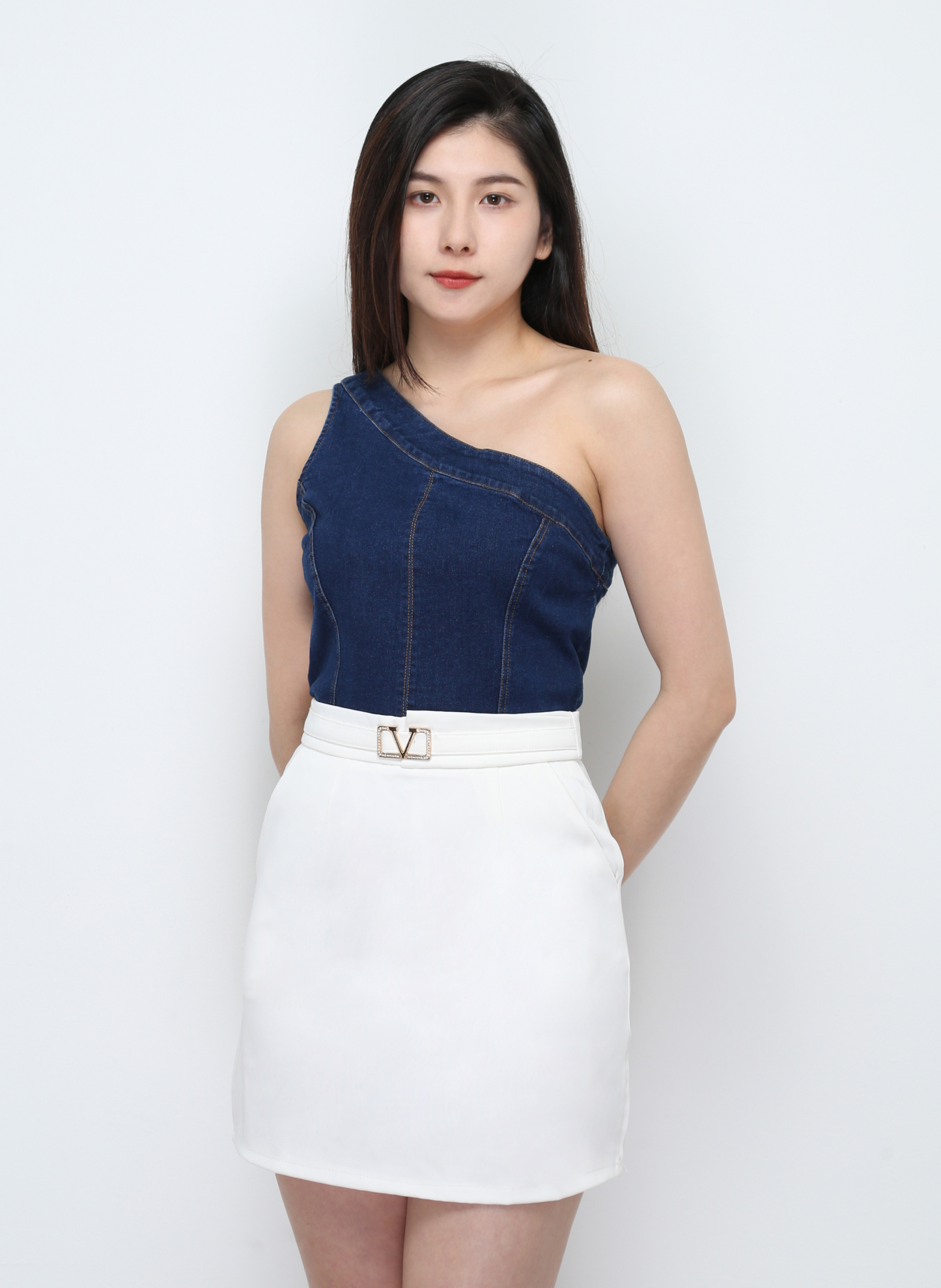 Sloping Denim Top 29680