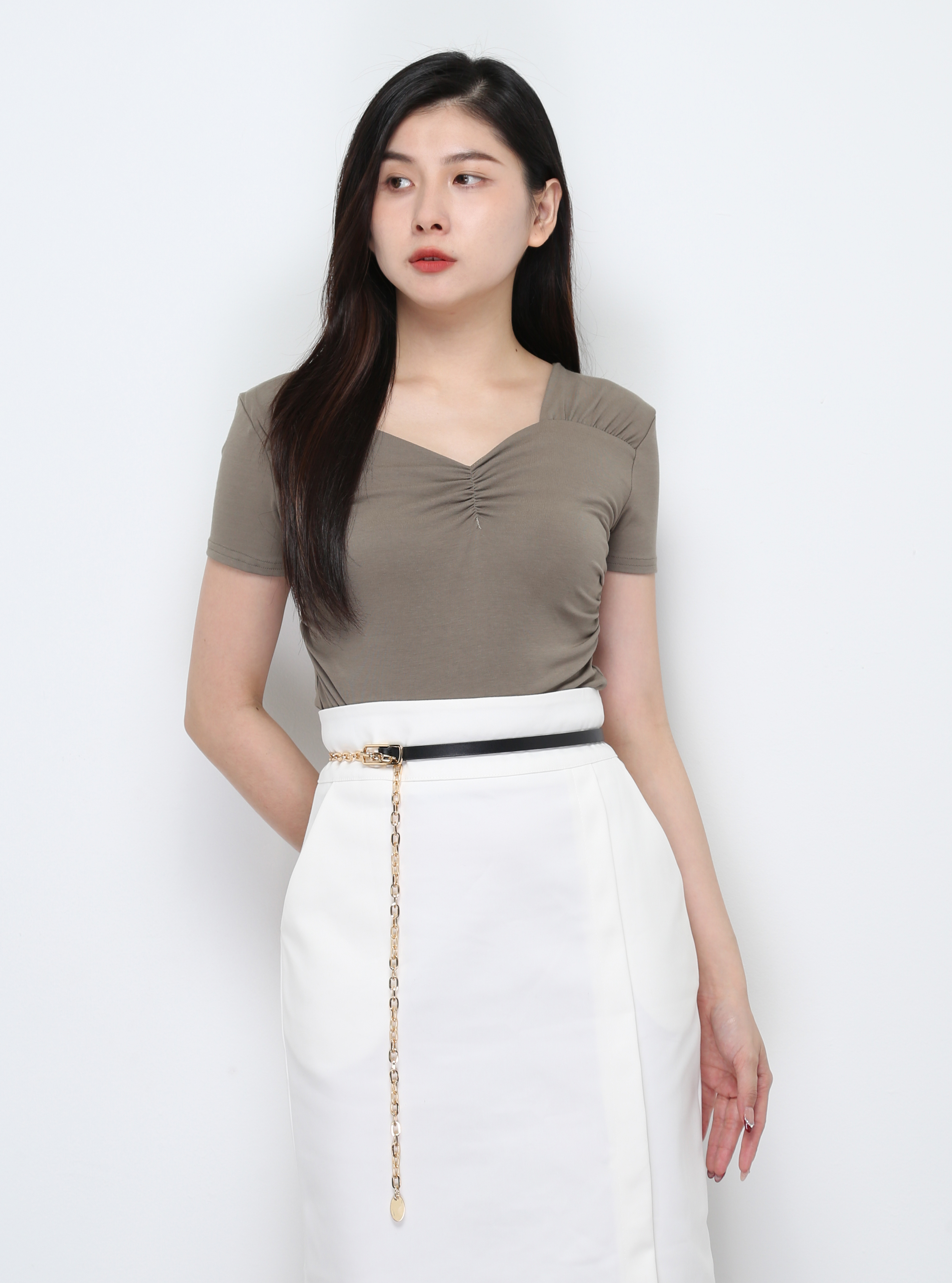 Short Sleeve Front Pleated Top 29702