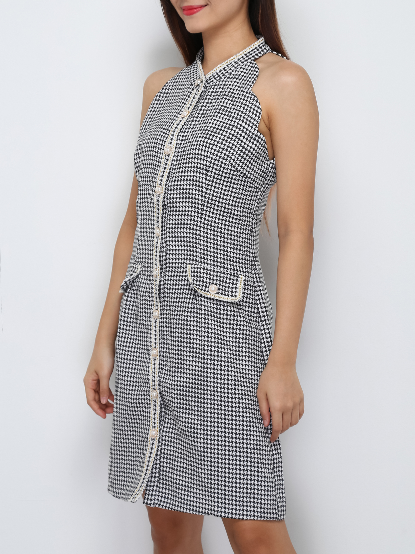 Sleeveless Front Button Dress 29787