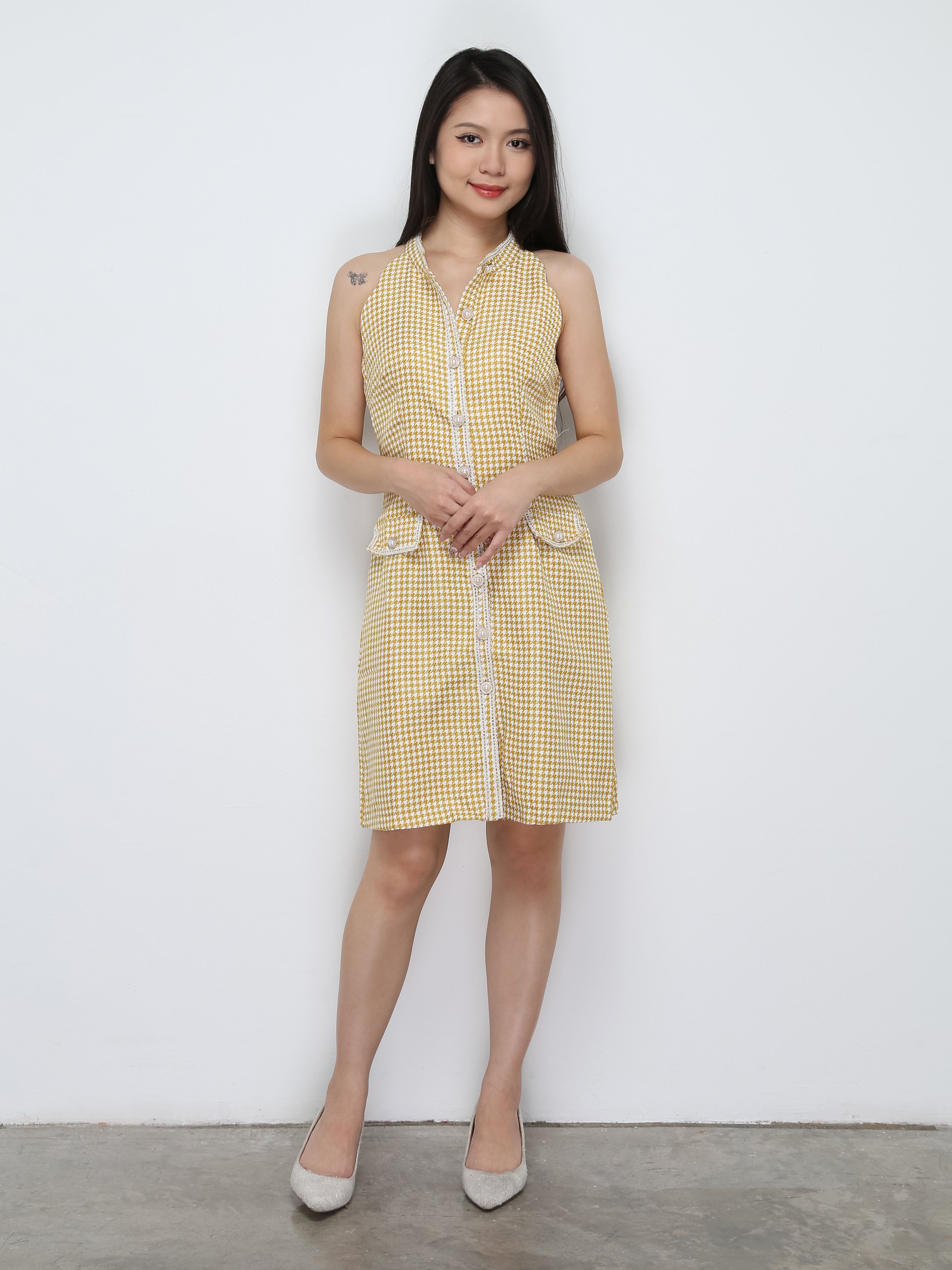 Sleeveless Front Button Dress 29787