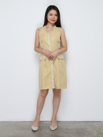 Sleeveless Front Button Dress 29787