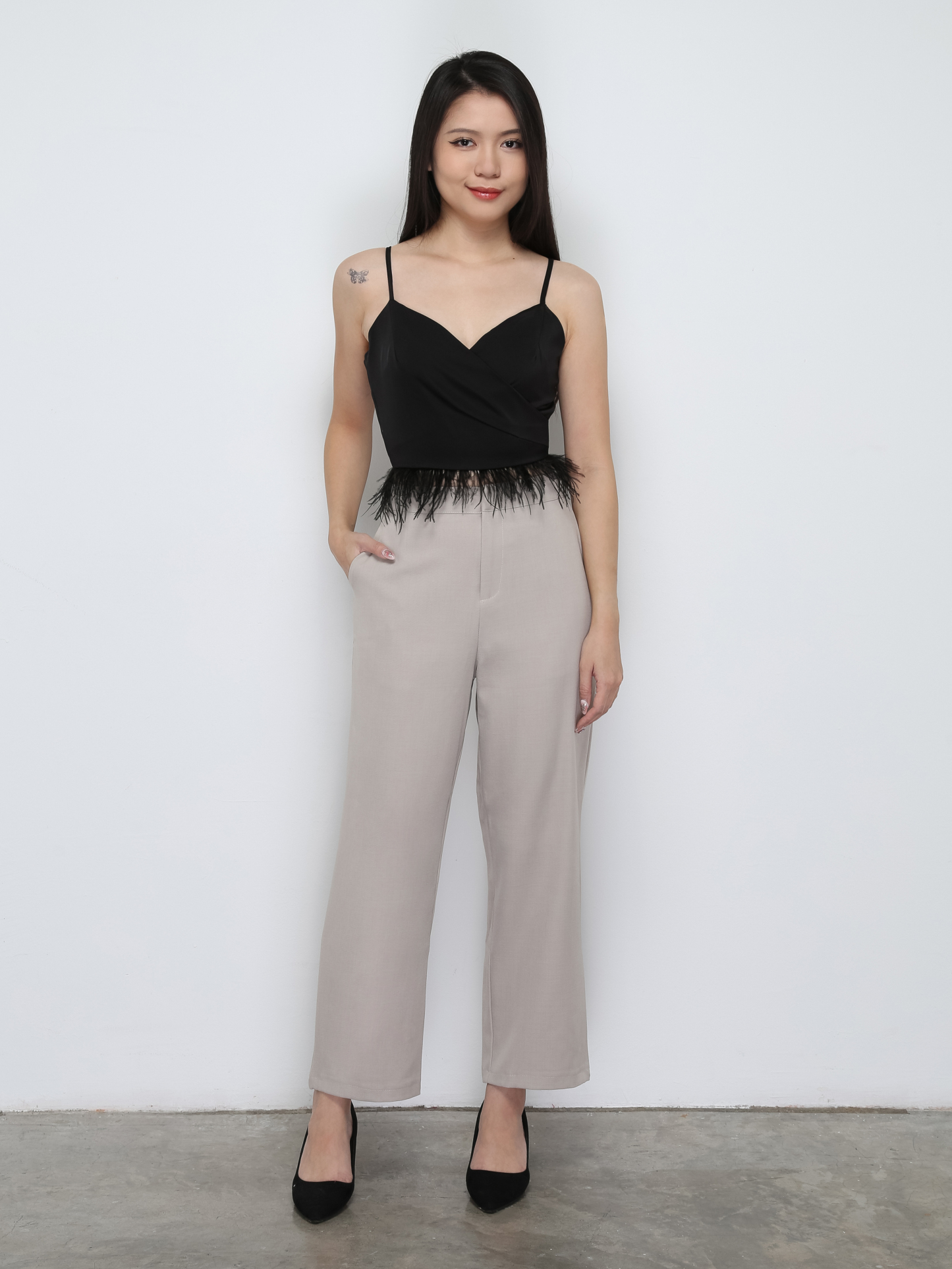 Back Zip Pleated Top 29788