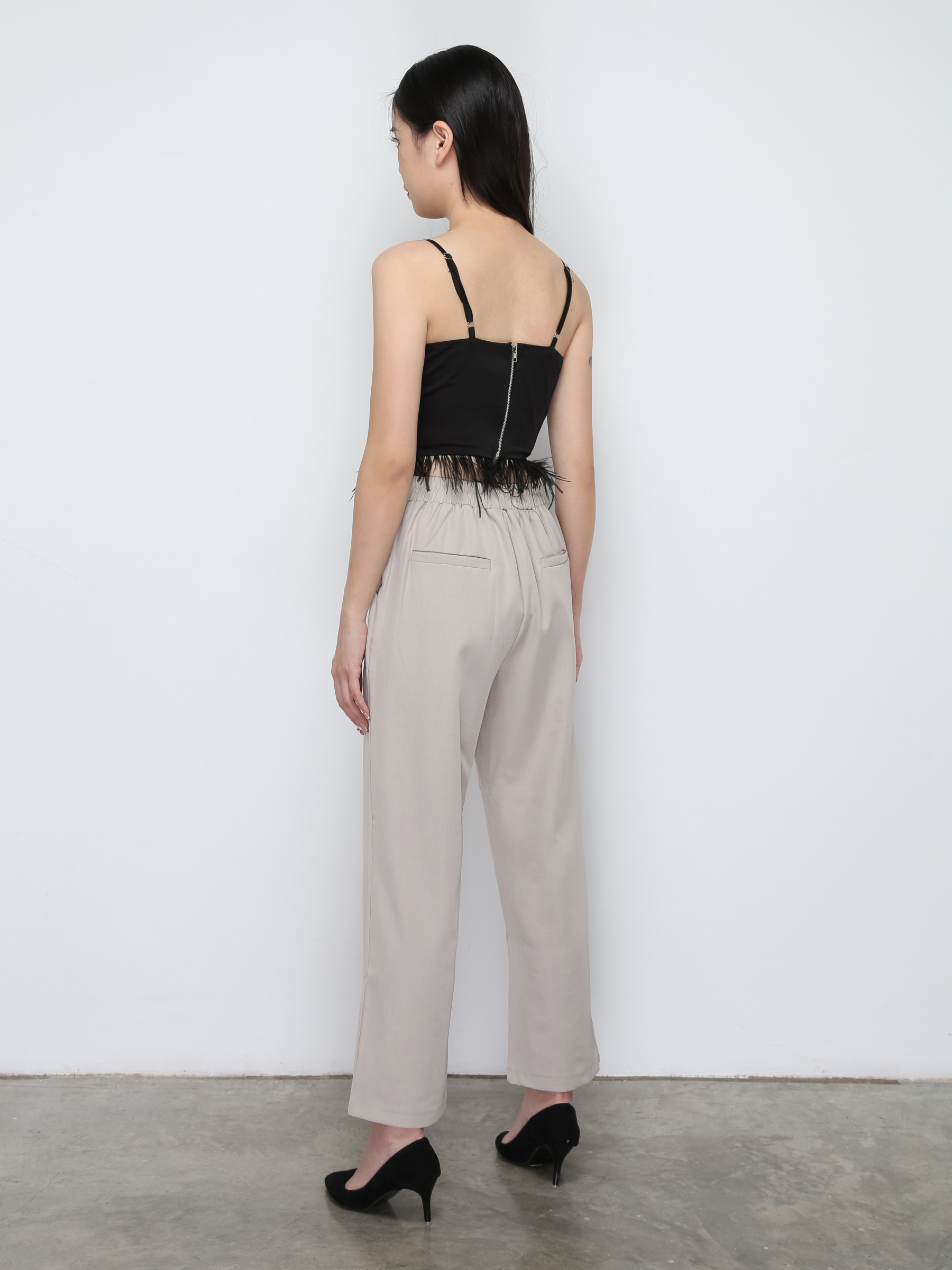 Back Zip Pleated Top 29788