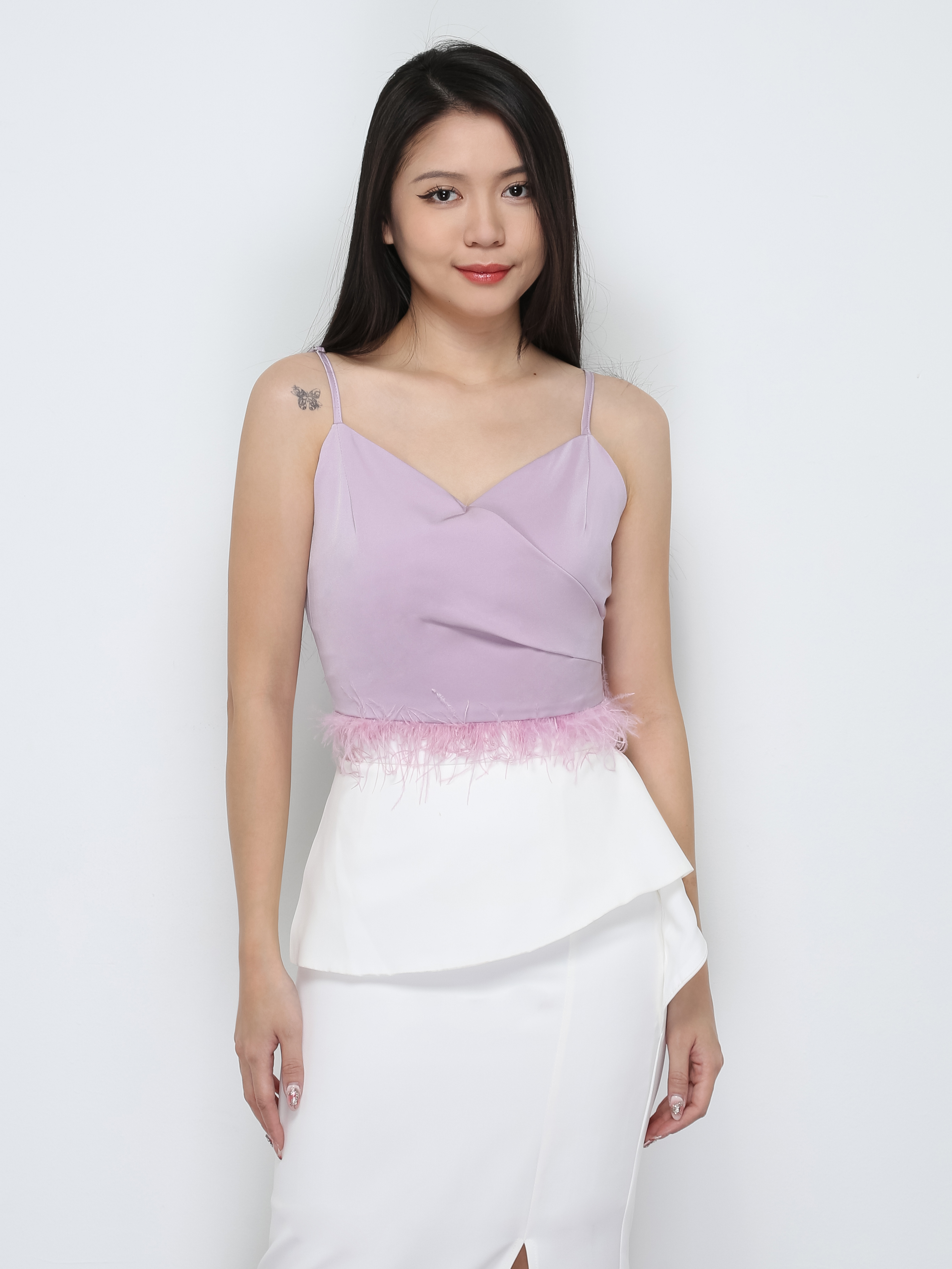 Back Zip Pleated Top 29788