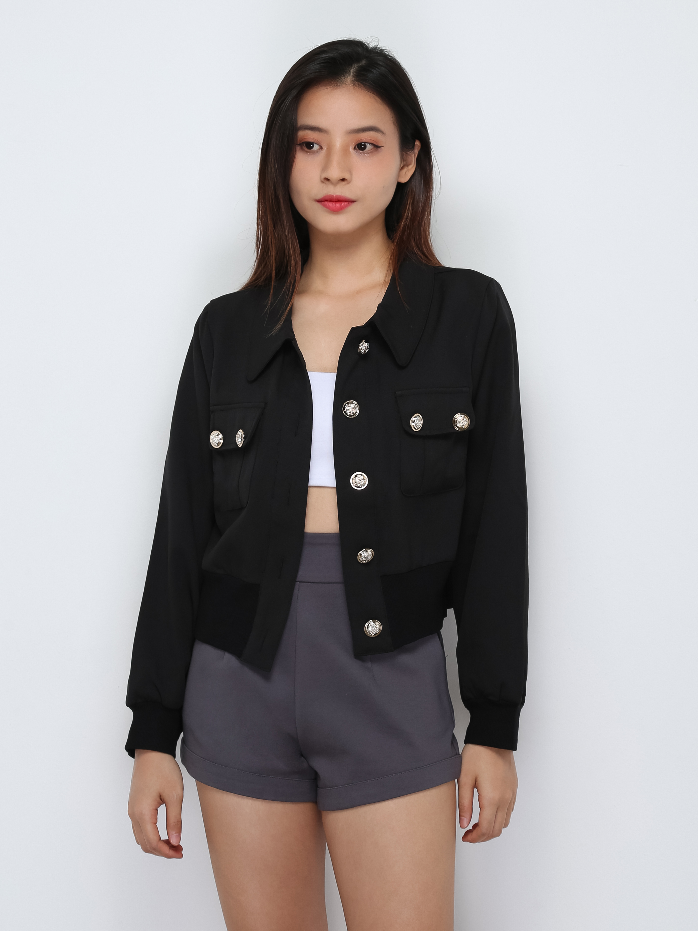 Long Sleeve Front Button Top 29813