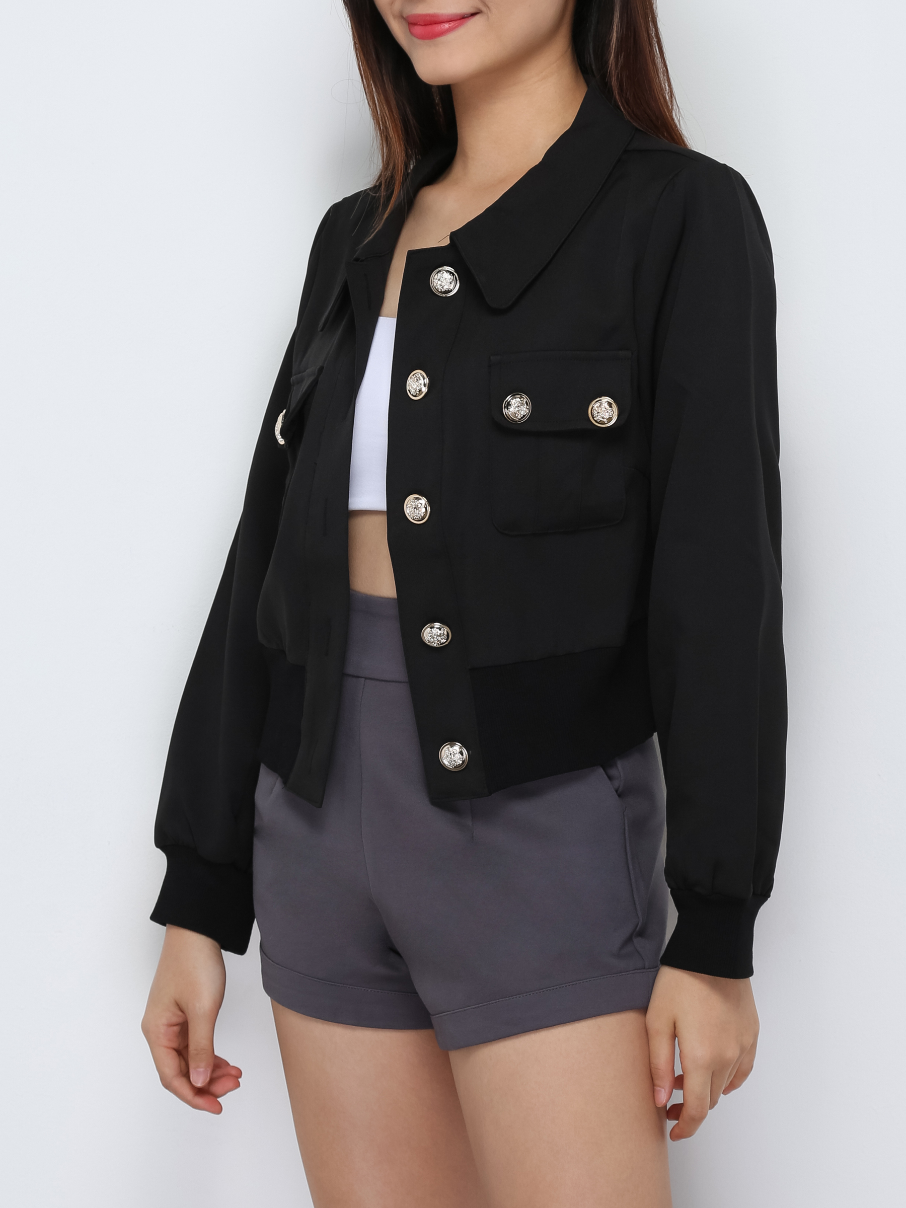 Long Sleeve Front Button Top 29813