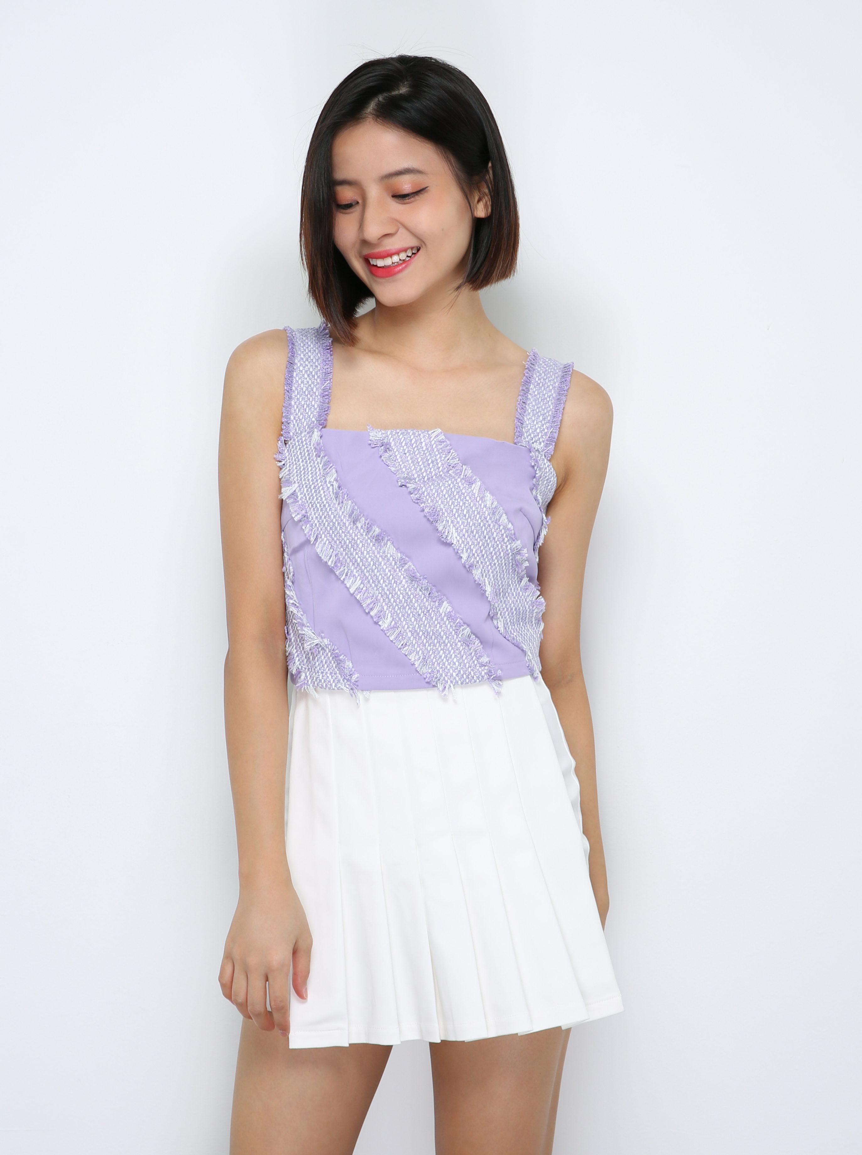 Sleeveless Decorative Stripe Top 29833
