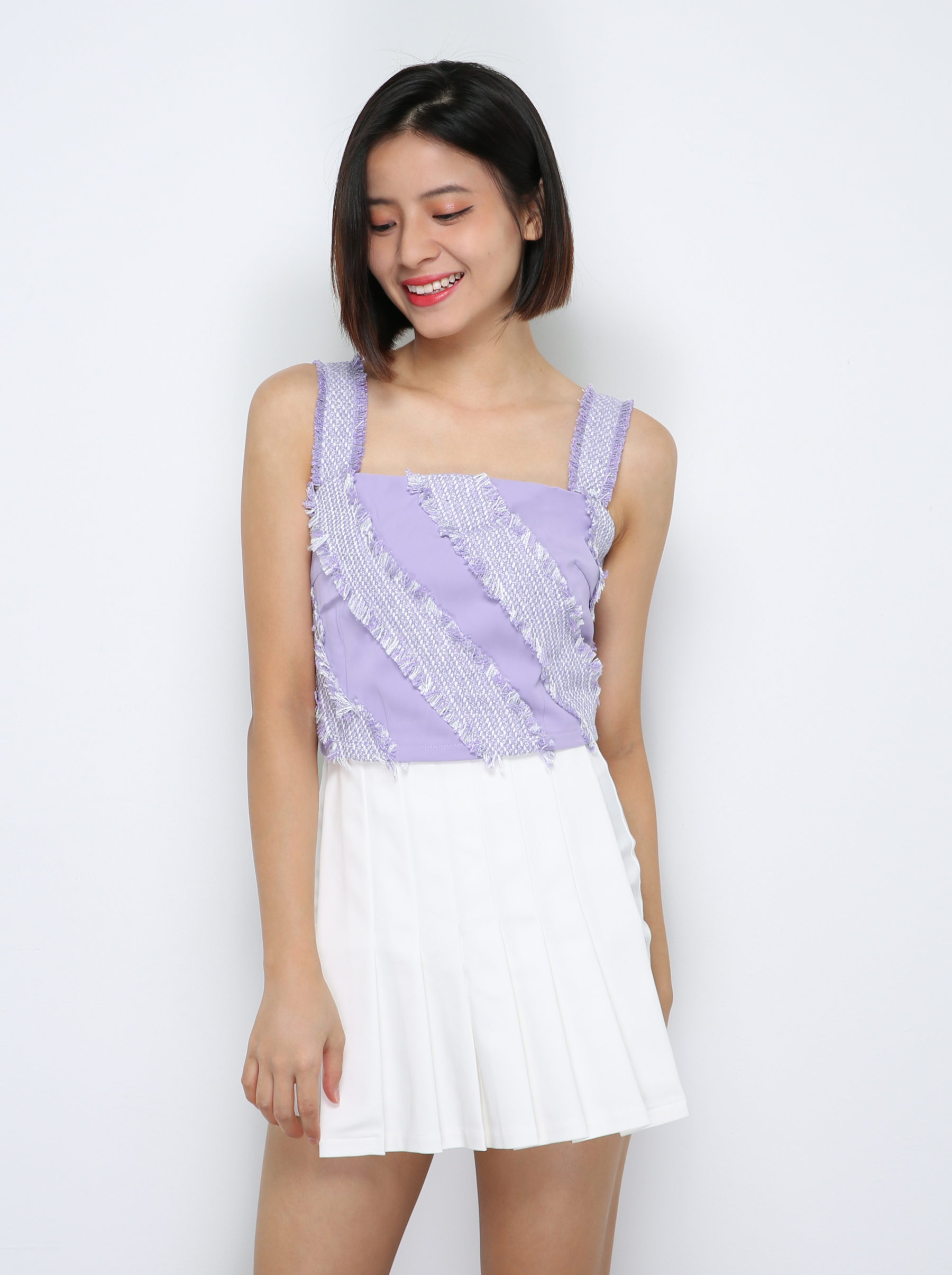 Sleeveless Decorative Stripe Top 29833