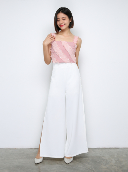 Sleeveless Decorative Stripe Top 29833