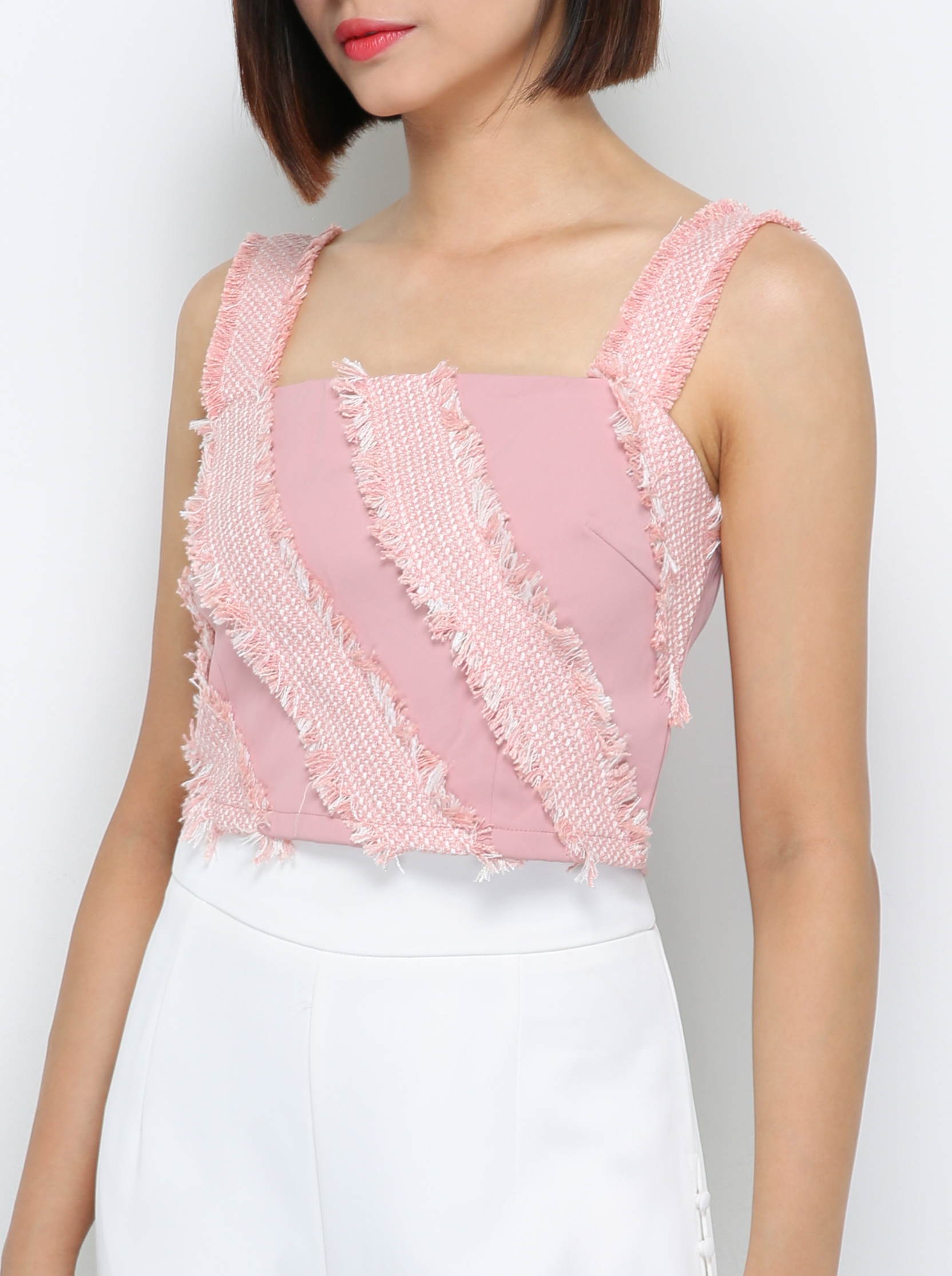 Sleeveless Decorative Stripe Top 29833