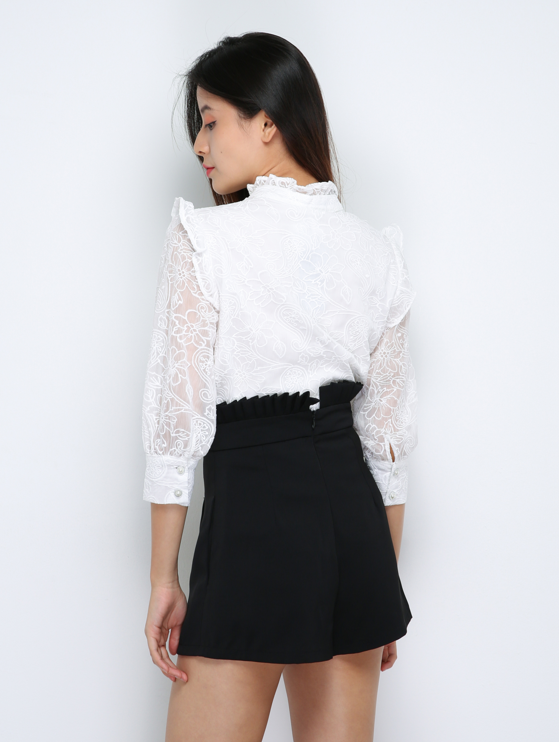 High Waist Side Pocket Short Pants 29834