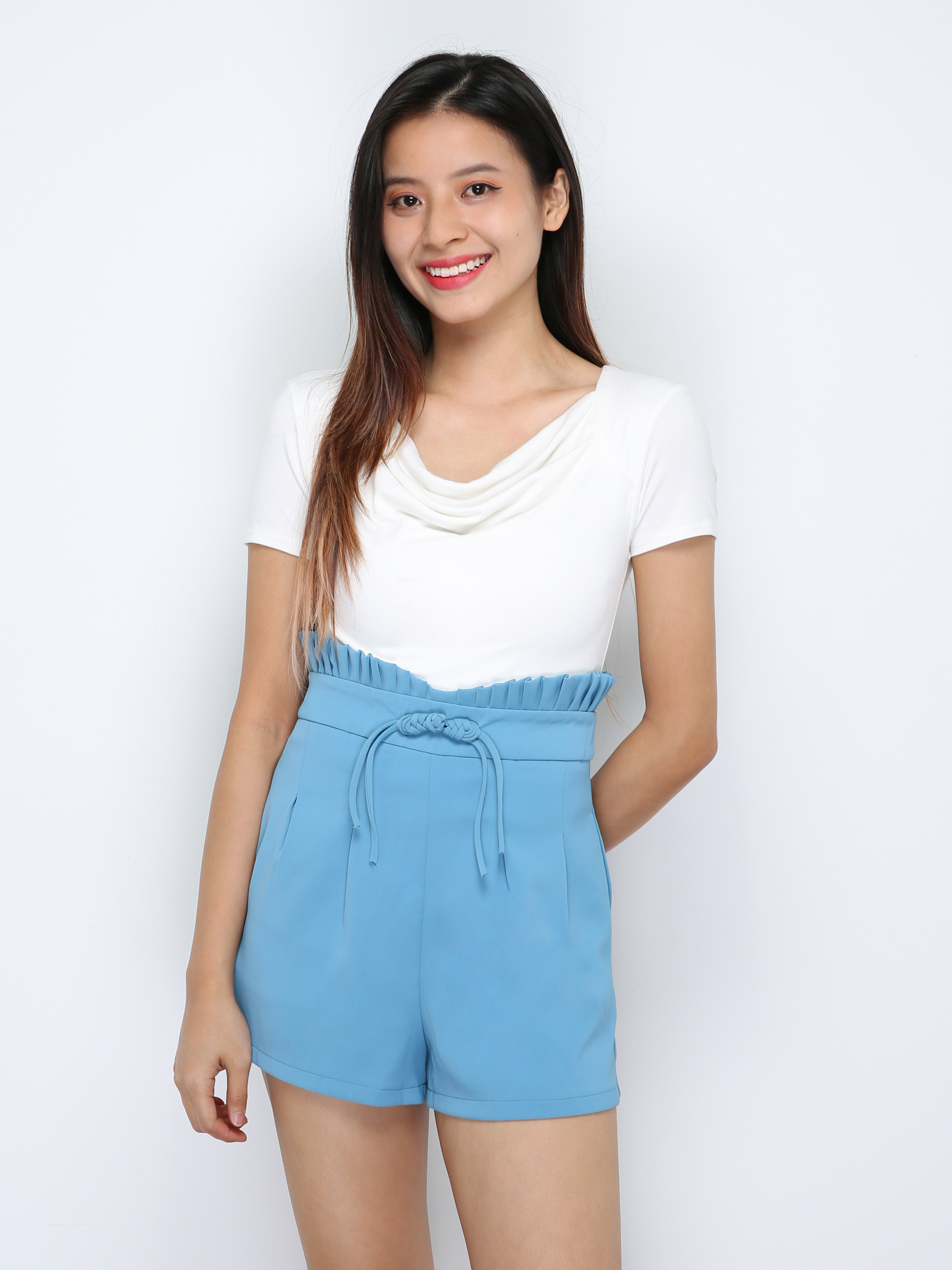High Waist Side Pocket Short Pants 29834