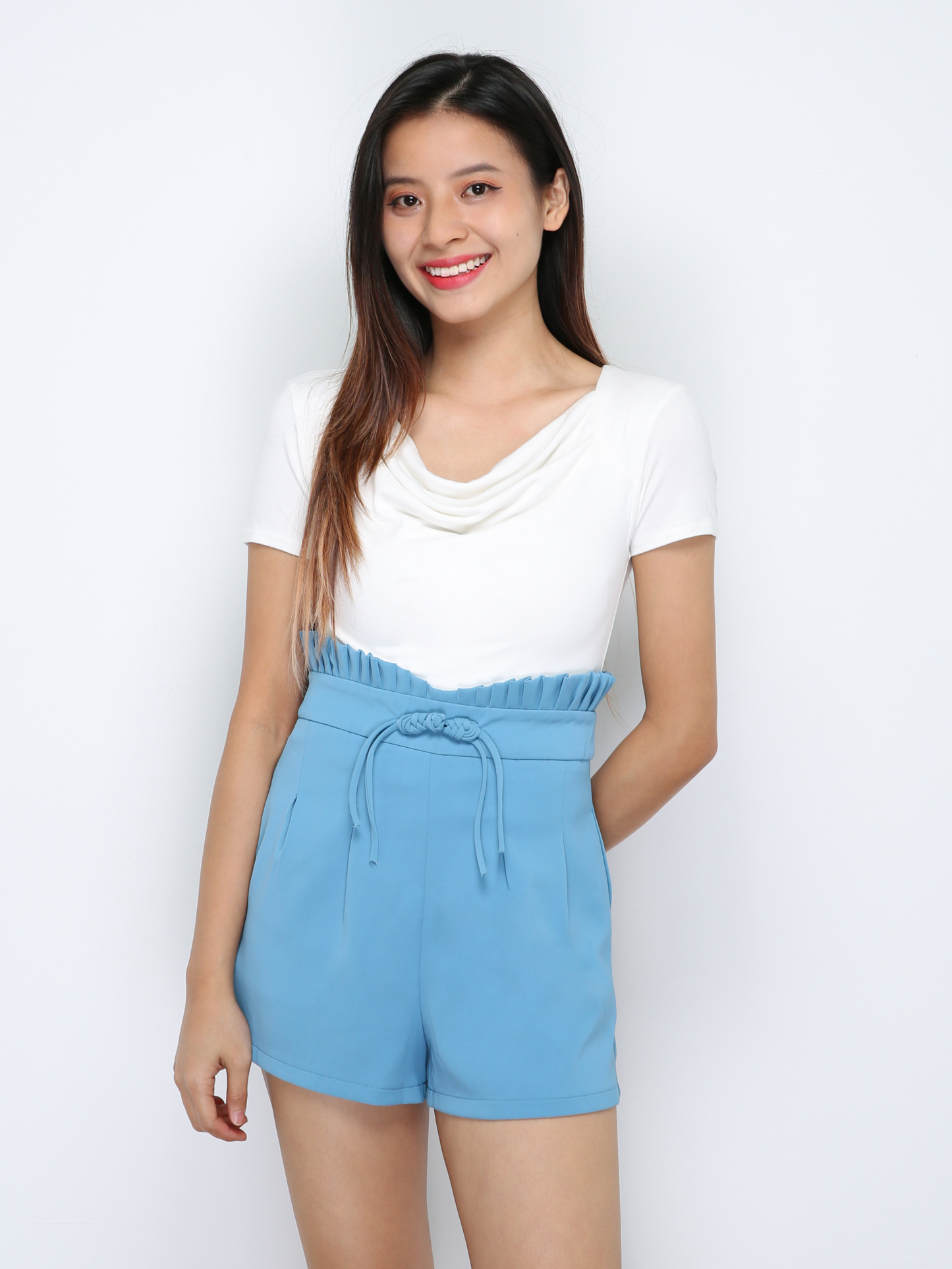 High Waist Side Pocket Short Pants 29834