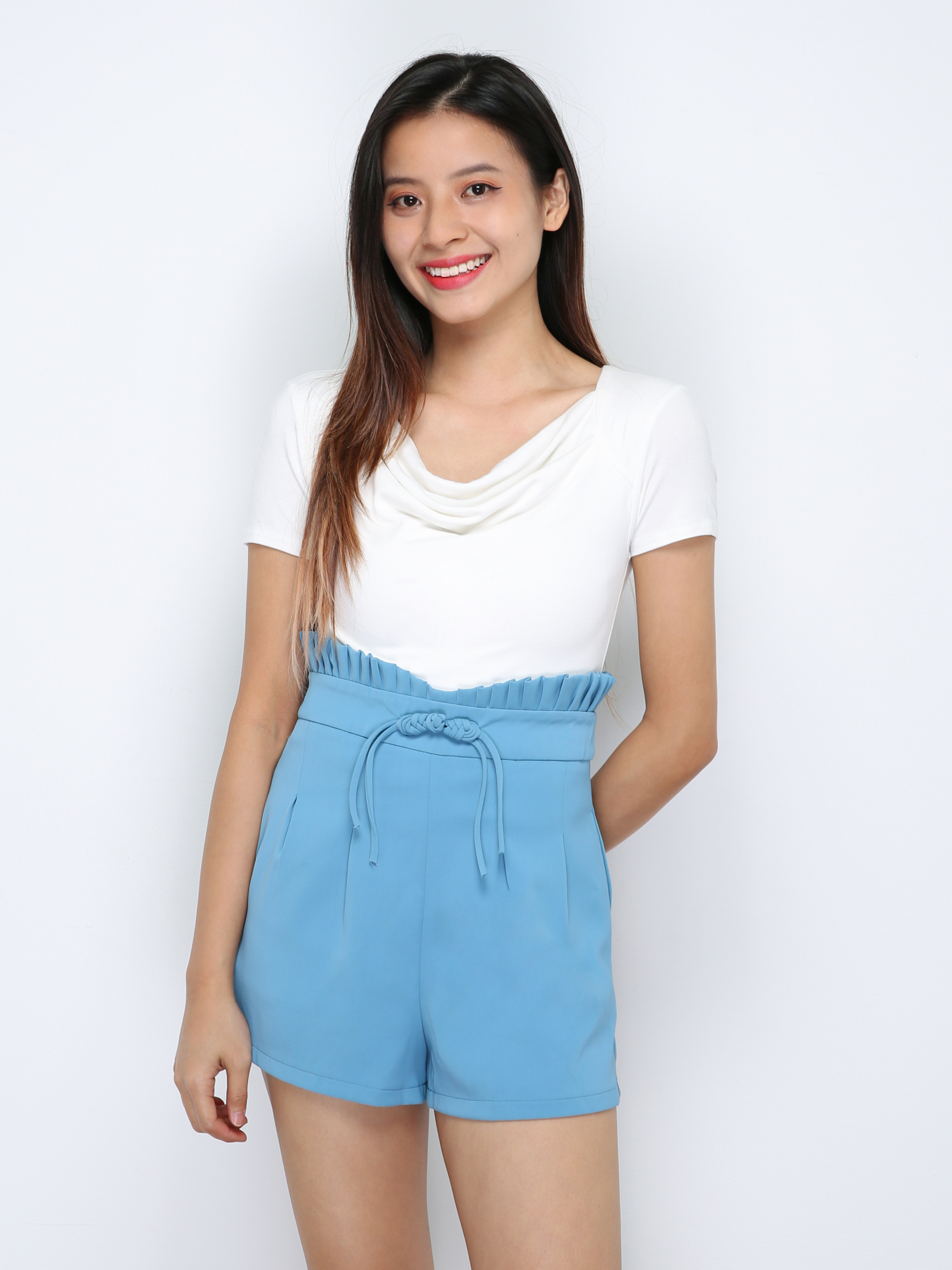 High Waist Side Pocket Short Pants 29834