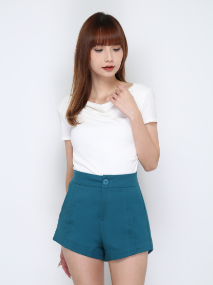 Side Pocket Pleated Short Pants 29661