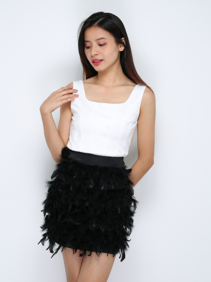 Back Zip Hairy Skirt Pant 29862