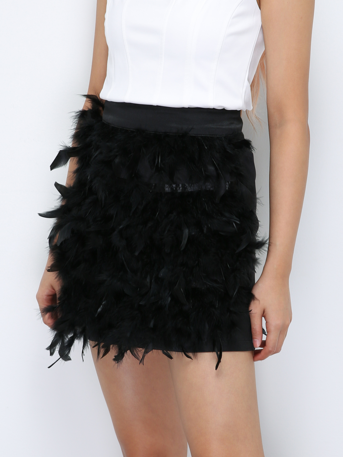 Back Zip Hairy Skirt Pant 29862