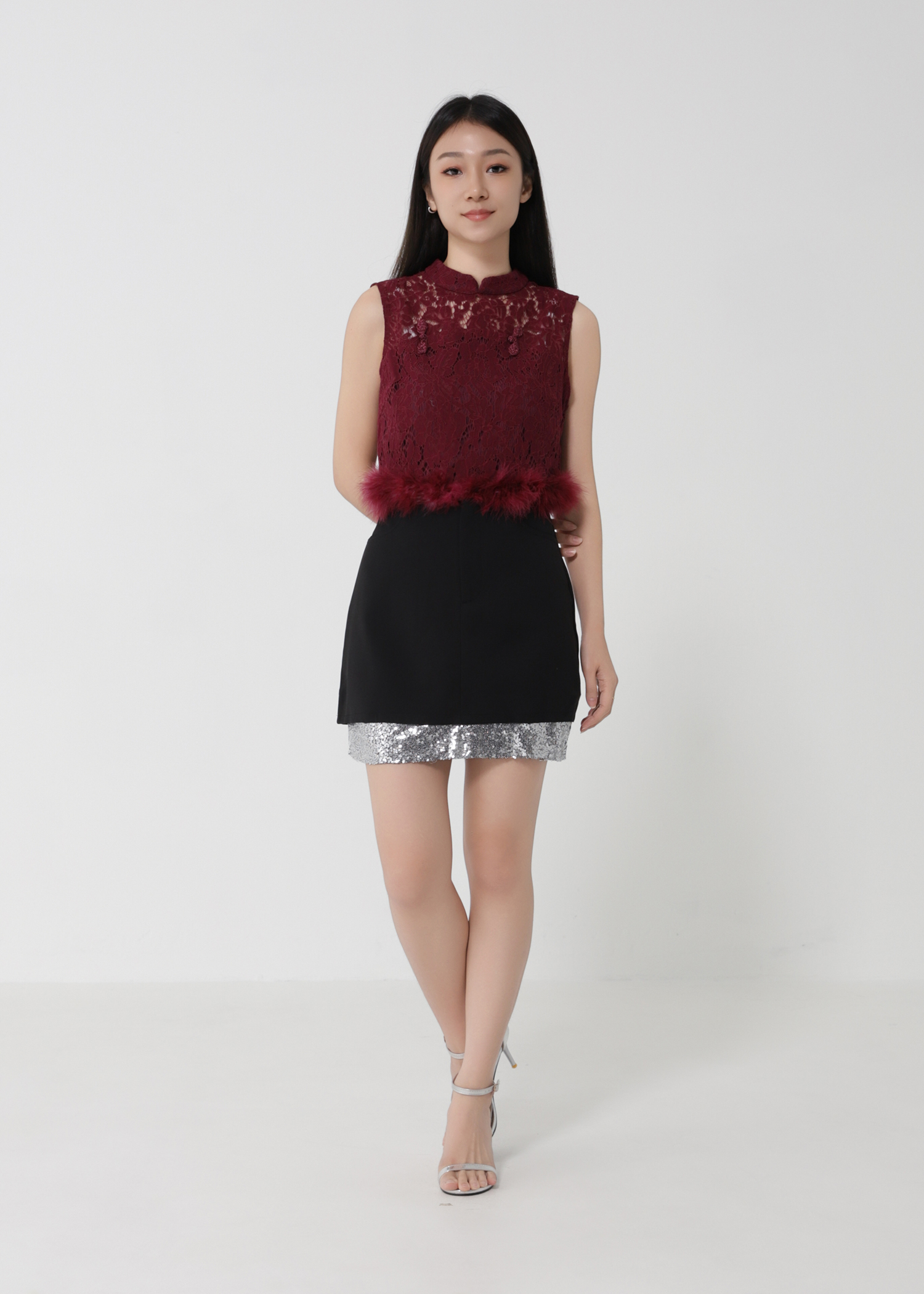 High Waist With Bling Bling Decoration Skirt 29938